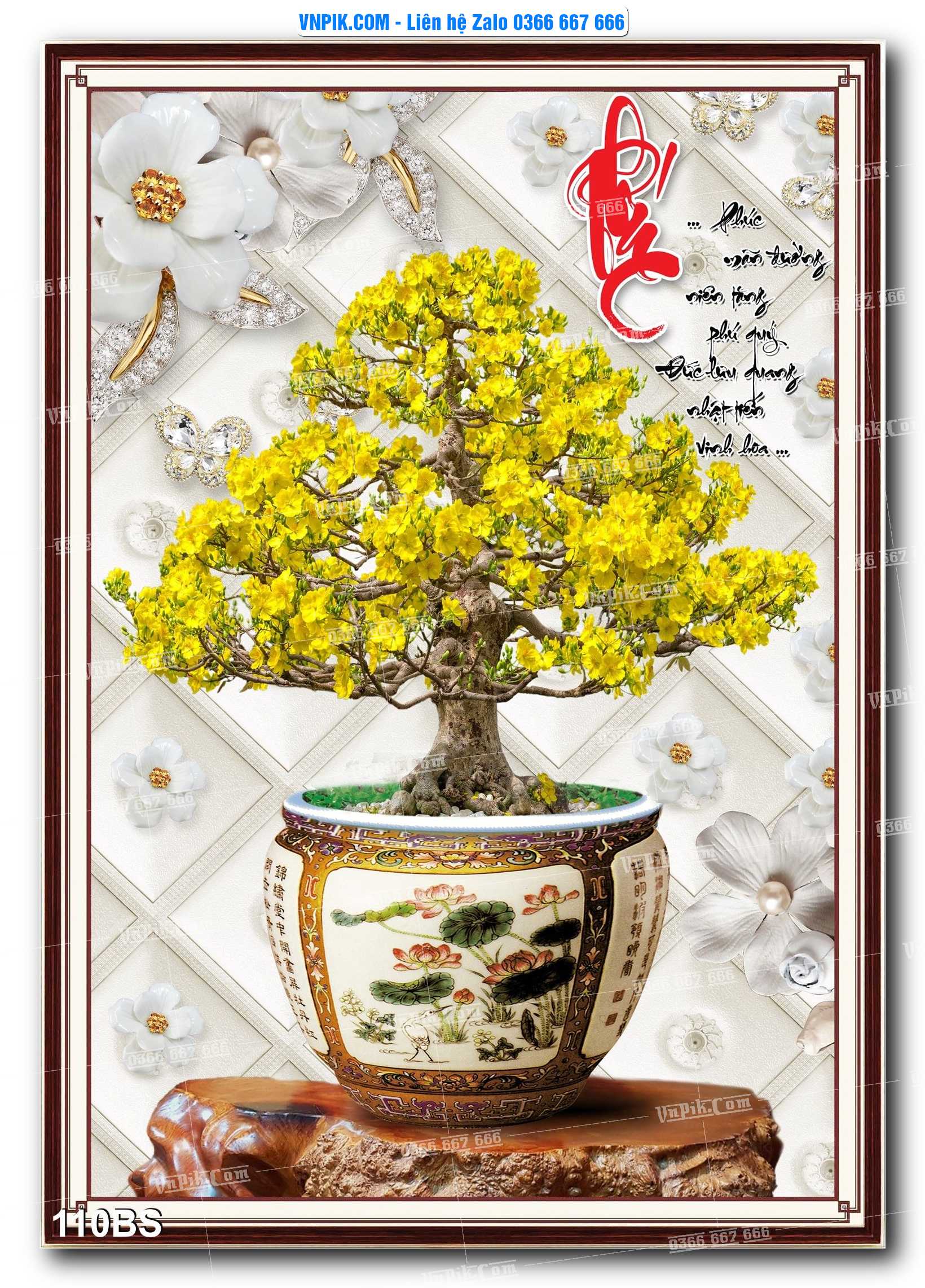 File PSD Tranh Bon Sai Cây Cảnh Trang Trí Siêu Đẹp Mã File 110BS