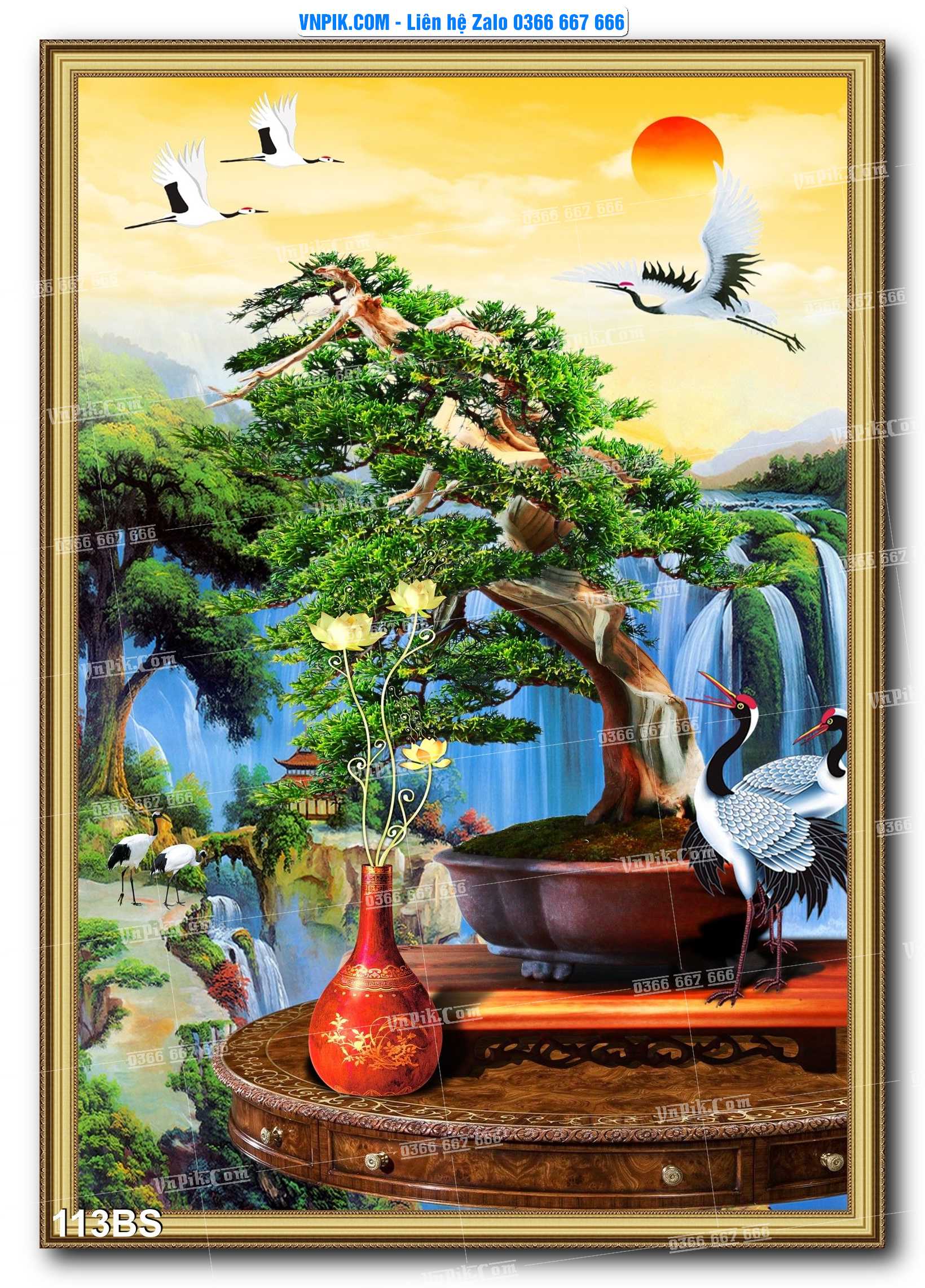 File PSD Tranh Bon Sai Cây Cảnh Trang Trí Siêu Đẹp Mã File 113BS