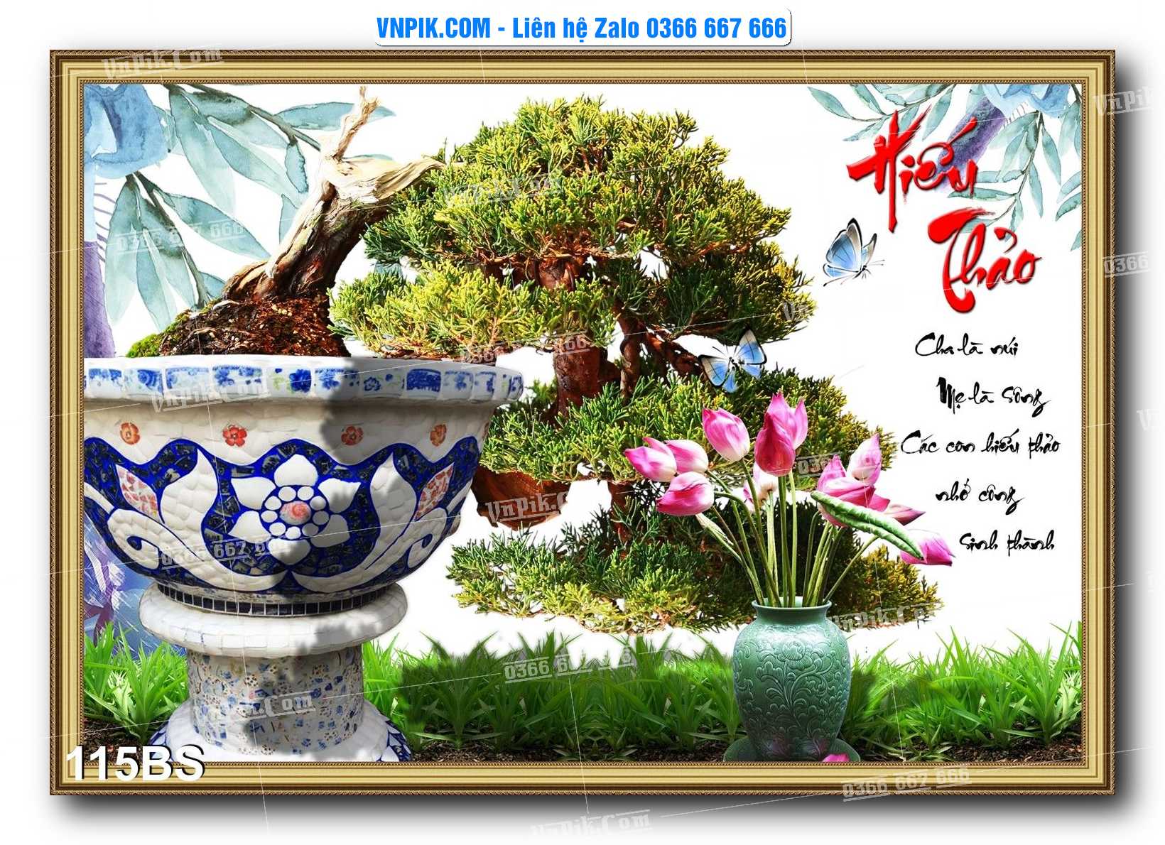 File PSD Tranh Bon Sai Cây Cảnh Trang Trí Siêu Đẹp Mã File 115BS