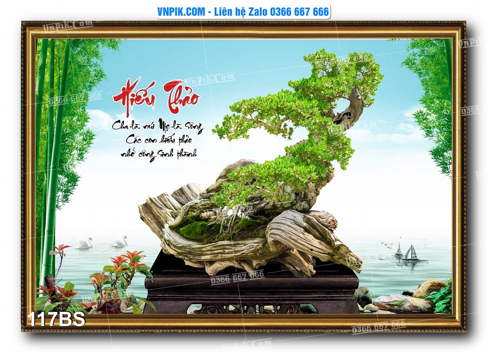 File PSD Tranh Bon Sai Cây Cảnh Trang Trí Siêu Đẹp Mã File 117BS