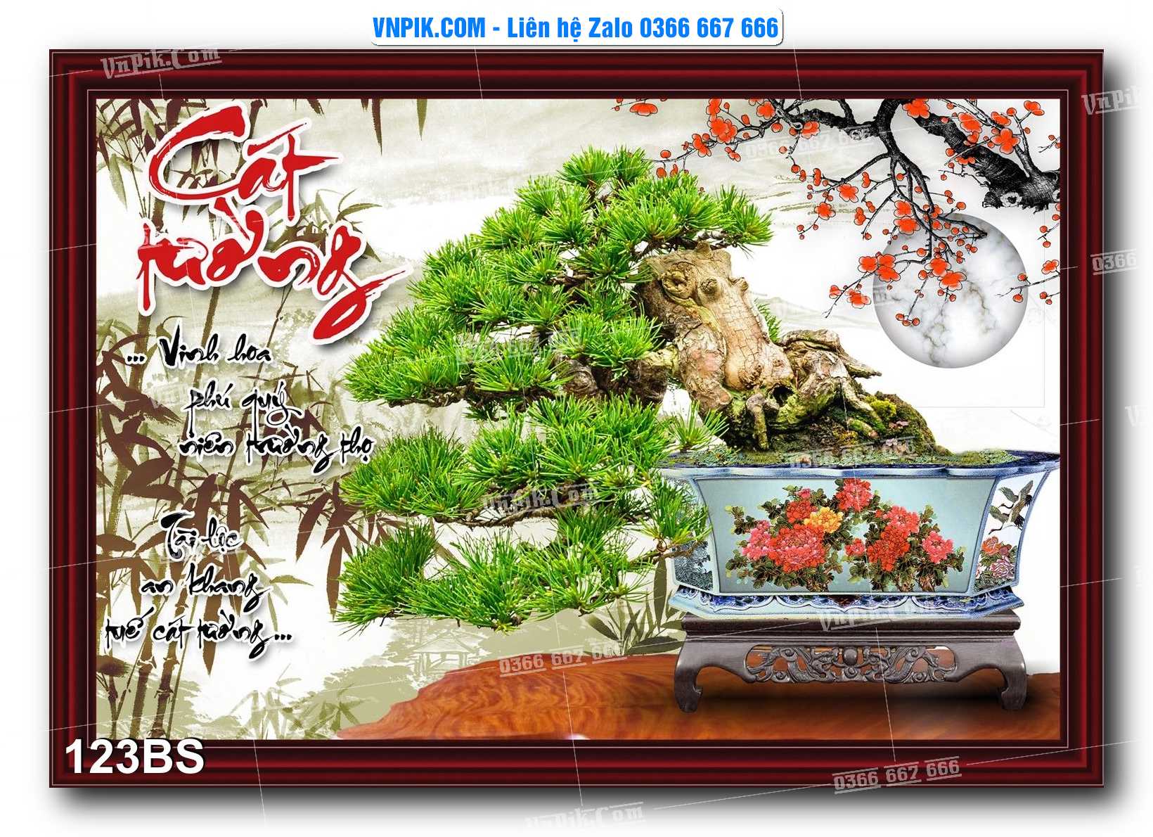 File PSD Tranh Bon Sai Cây Cảnh Trang Trí Siêu Đẹp Mã File 123BS