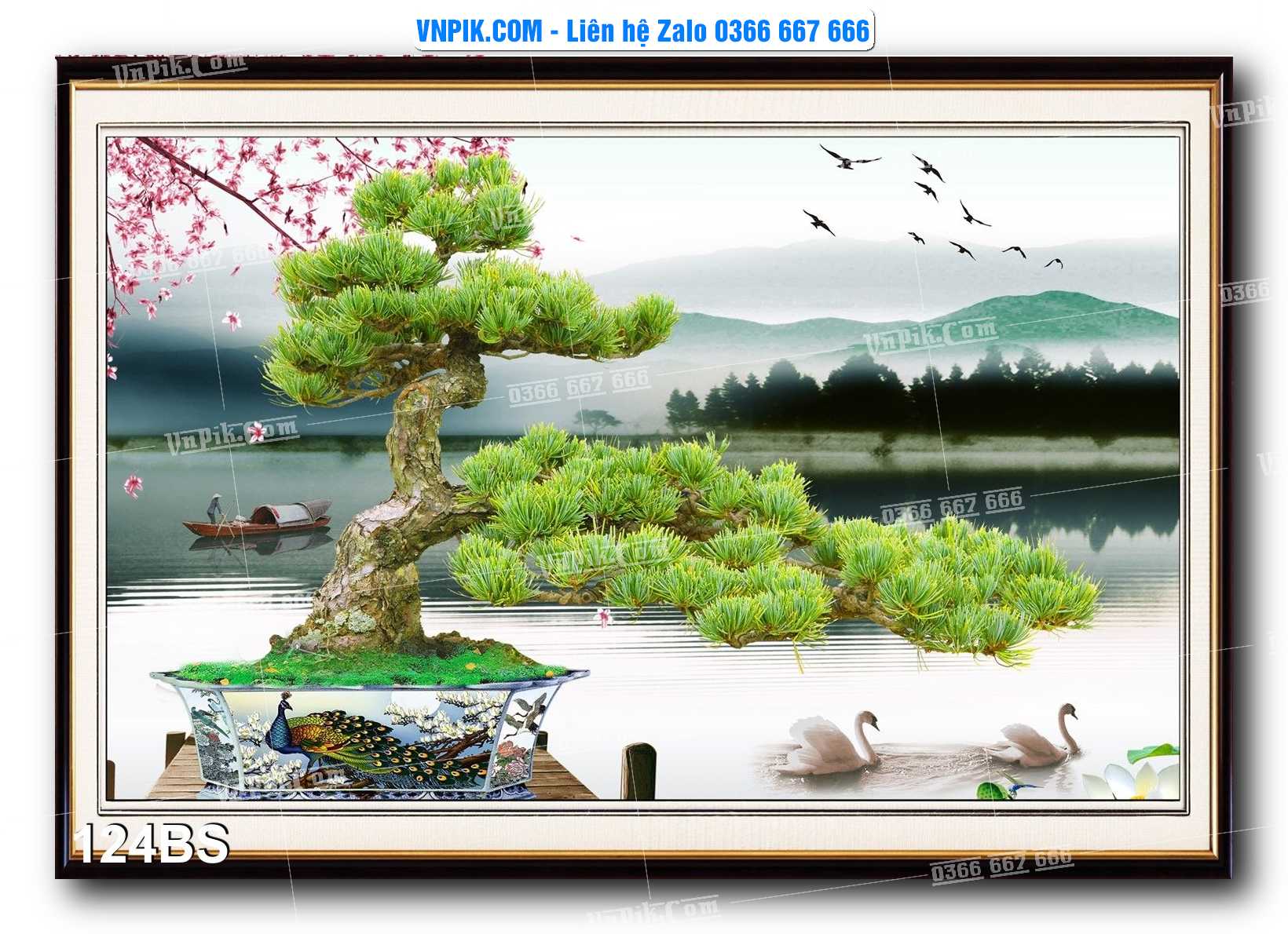 File PSD Tranh Bon Sai Cây Cảnh Trang Trí Siêu Đẹp Mã File 124BS