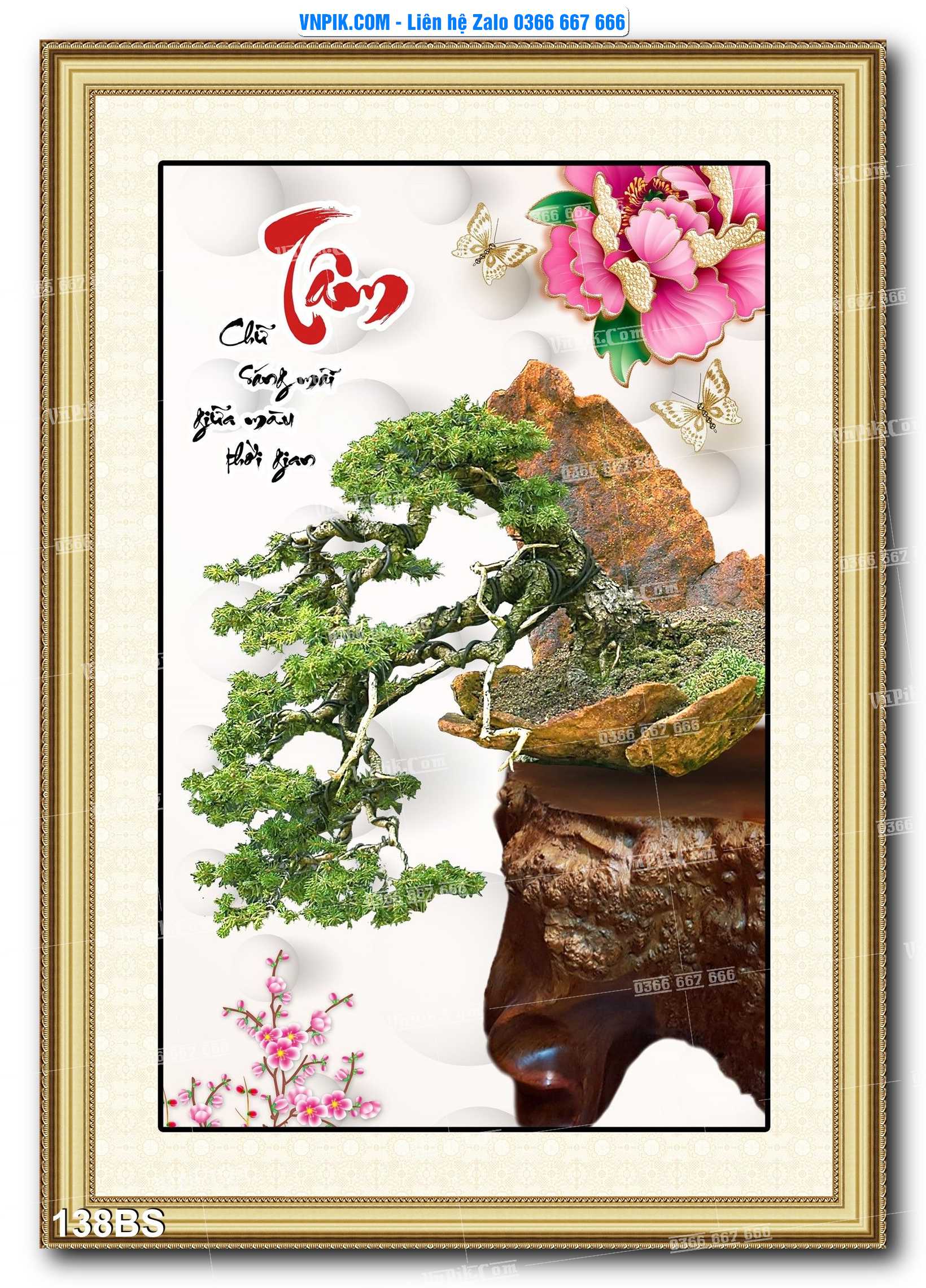 File PSD Tranh Bon Sai Cây Cảnh Trang Trí Siêu Đẹp Mã File 138BS