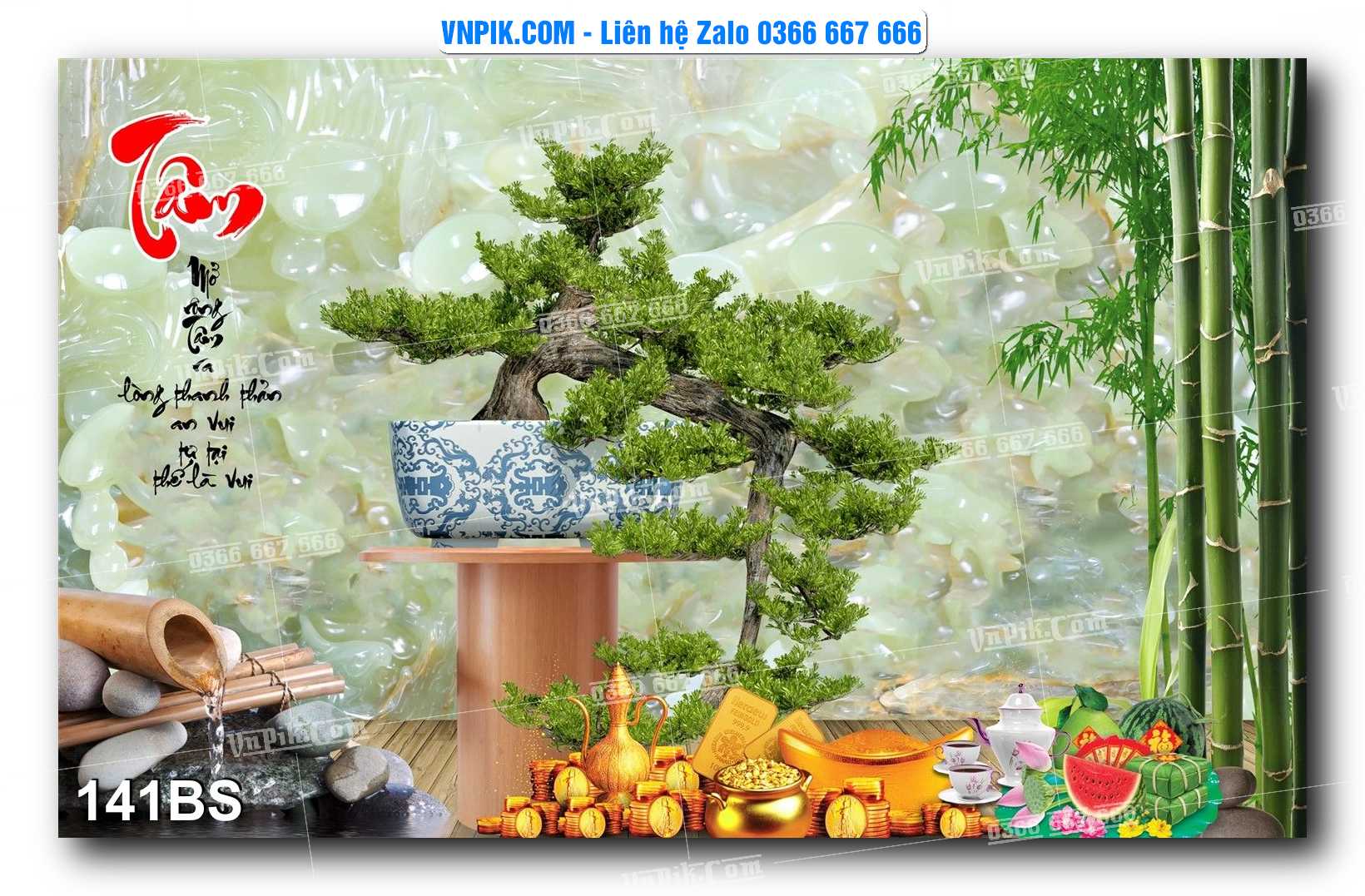 File PSD Tranh Bon Sai Cây Cảnh Trang Trí Siêu Đẹp Mã File 141BS