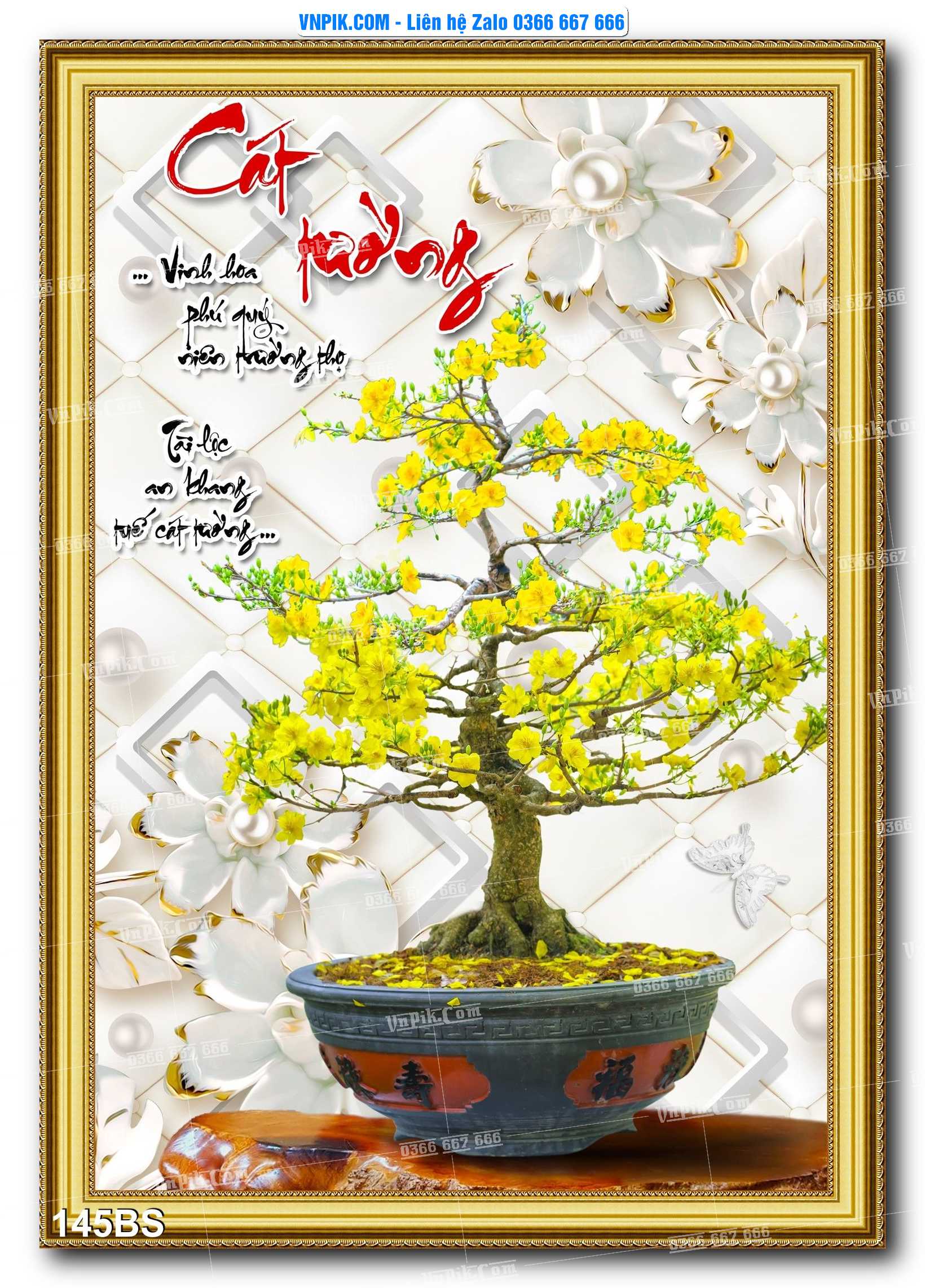 File PSD Tranh Bon Sai Cây Cảnh Trang Trí Siêu Đẹp Mã File 145BS