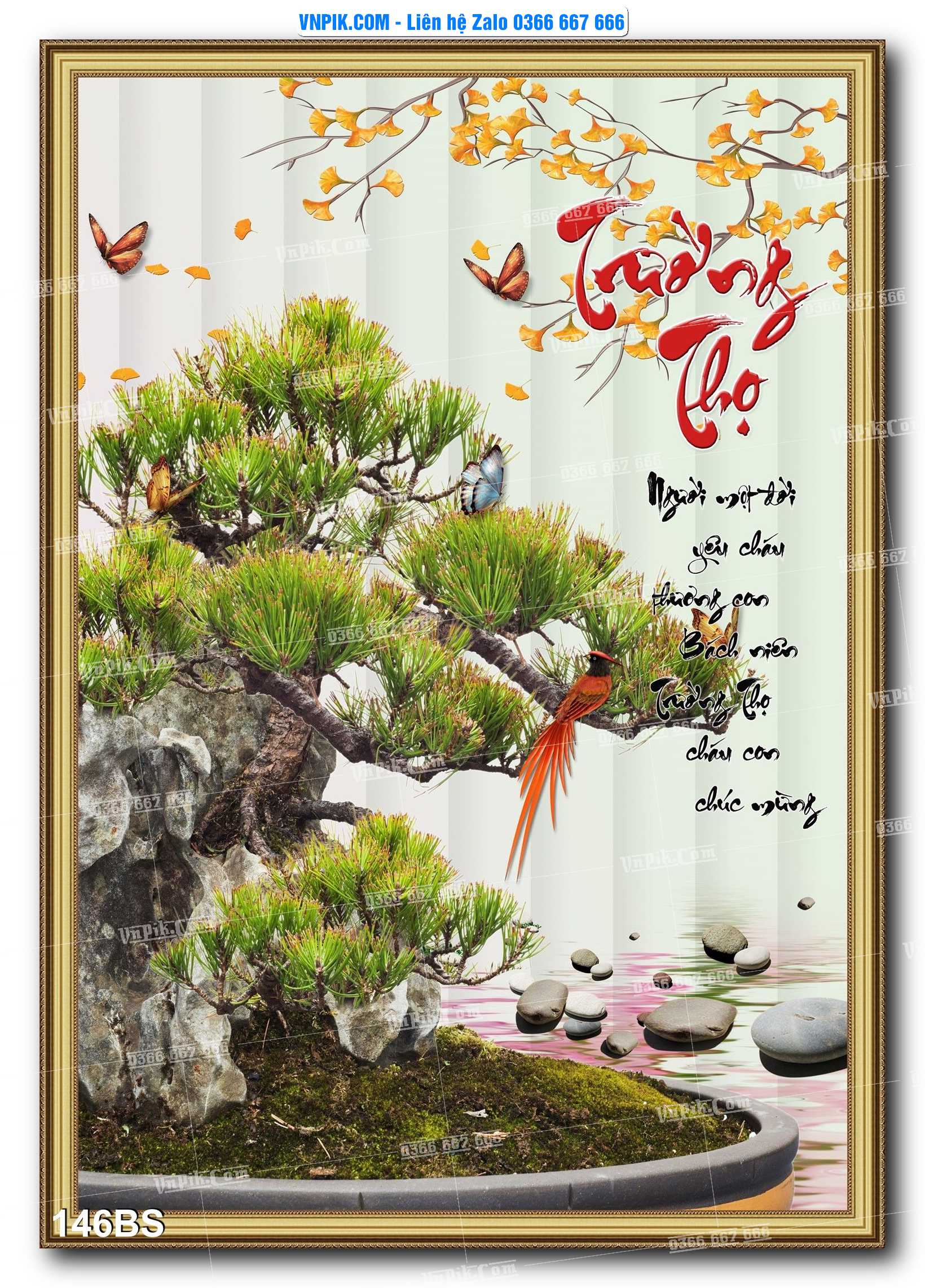 File PSD Tranh Bon Sai Cây Cảnh Trang Trí Siêu Đẹp Mã File 146BS