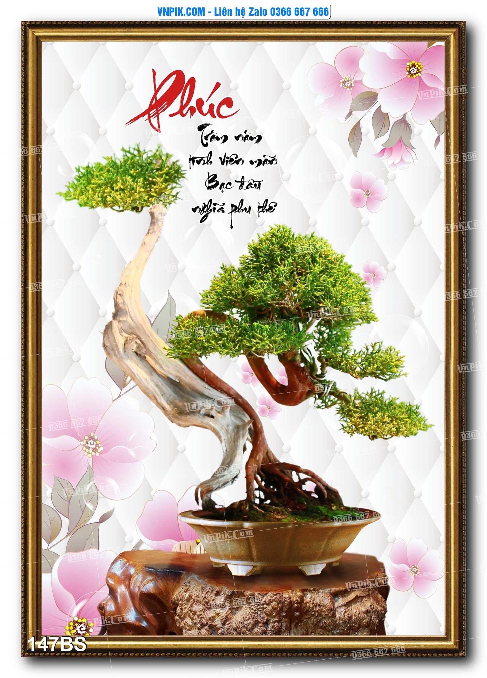 File PSD Tranh Bon Sai Cây Cảnh Trang Trí Siêu Đẹp Mã File 147BS