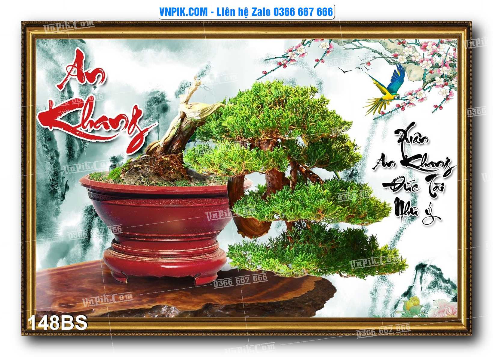 File PSD Tranh Bon Sai Cây Cảnh Trang Trí Siêu Đẹp Mã File 148BS