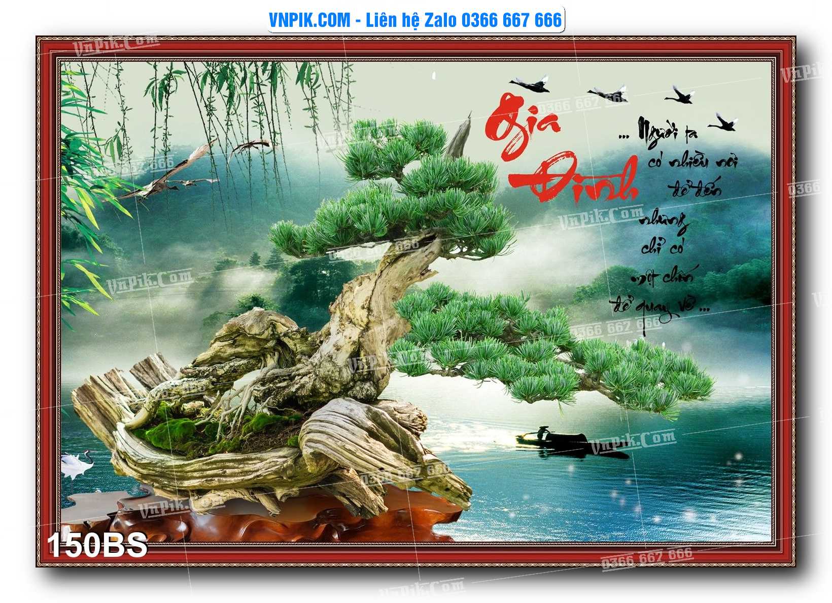 File PSD Tranh Bon Sai Cây Cảnh Trang Trí Siêu Đẹp Mã File 150BS