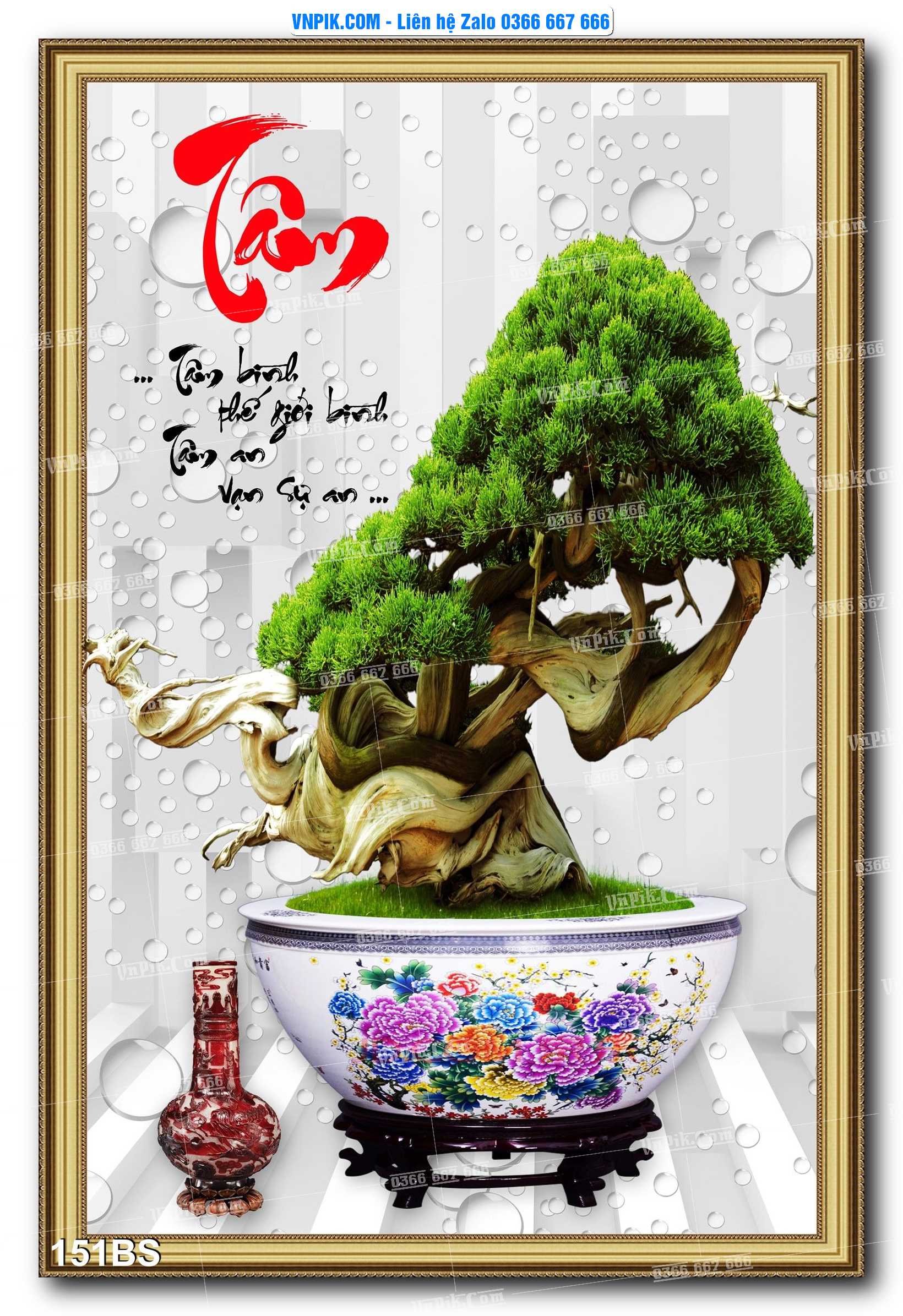 File PSD Tranh Bon Sai Cây Cảnh Trang Trí Siêu Đẹp Mã File 151BS