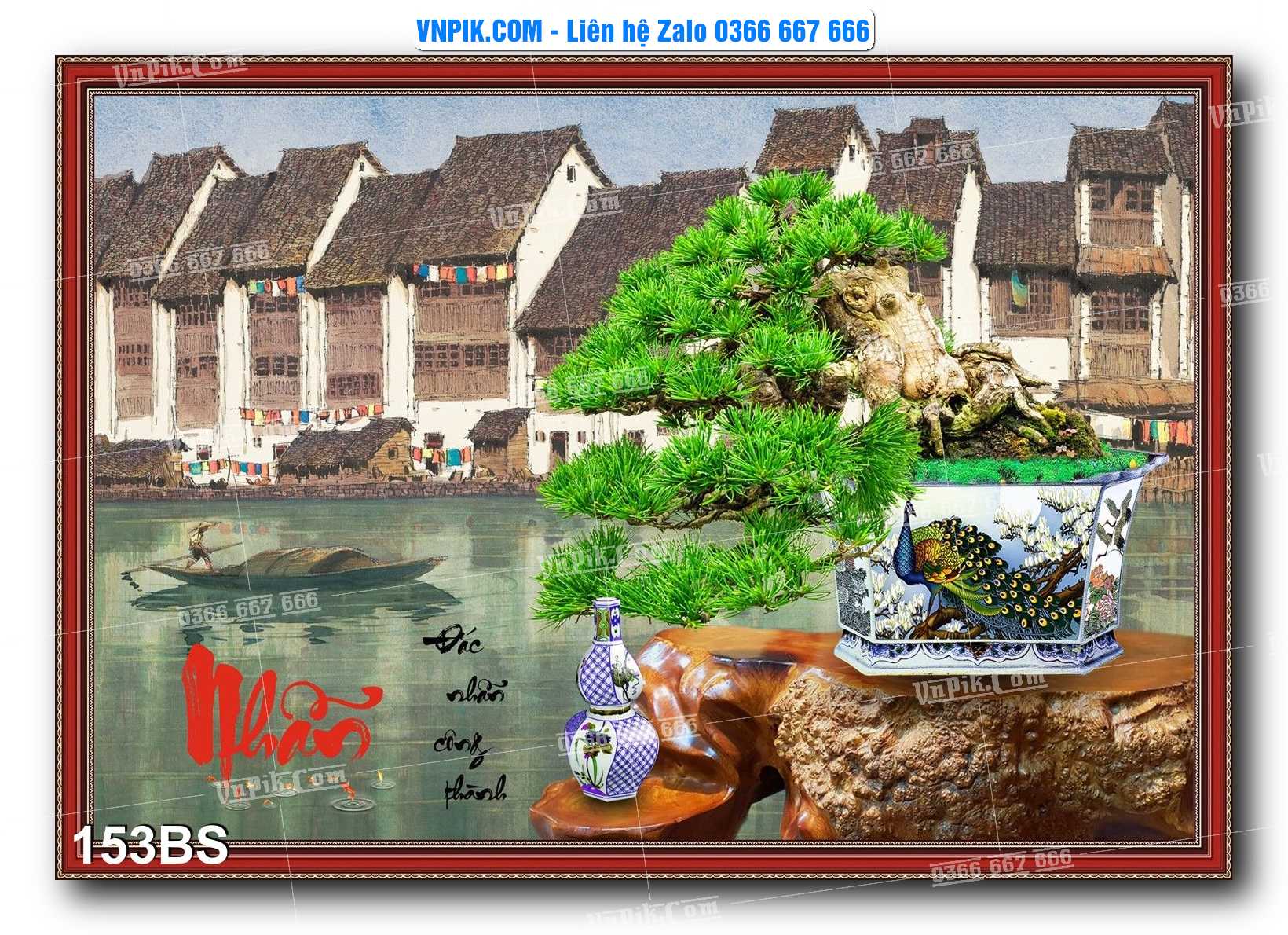 File PSD Tranh Bon Sai Cây Cảnh Trang Trí Siêu Đẹp Mã File 153BS