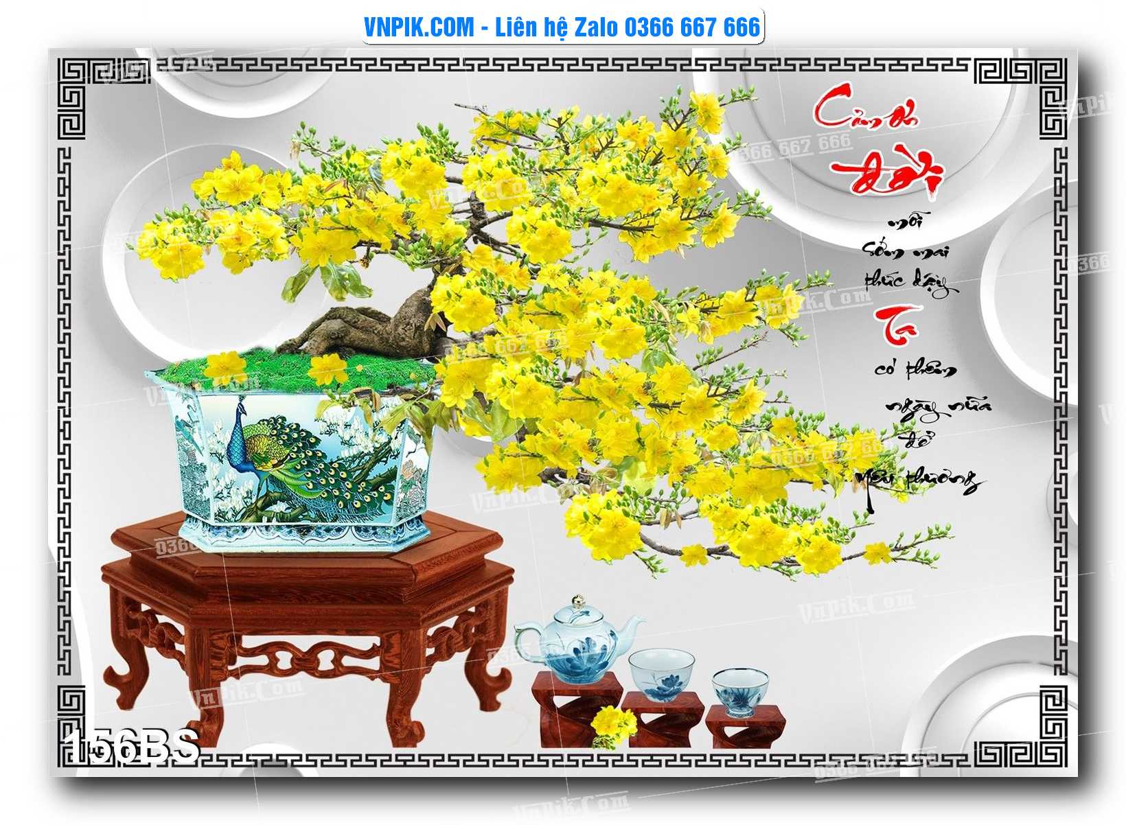 File PSD Tranh Bon Sai Cây Cảnh Trang Trí Siêu Đẹp Mã File 156BS