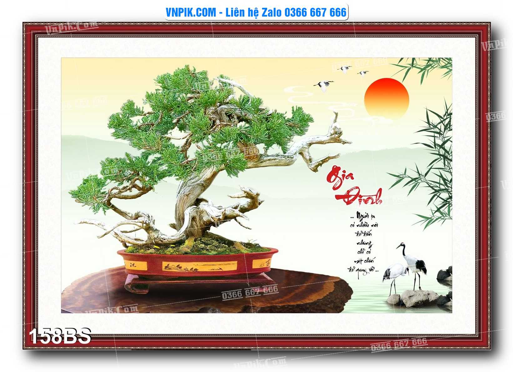 File PSD Tranh Bon Sai Cây Cảnh Trang Trí Siêu Đẹp Mã File 158BS