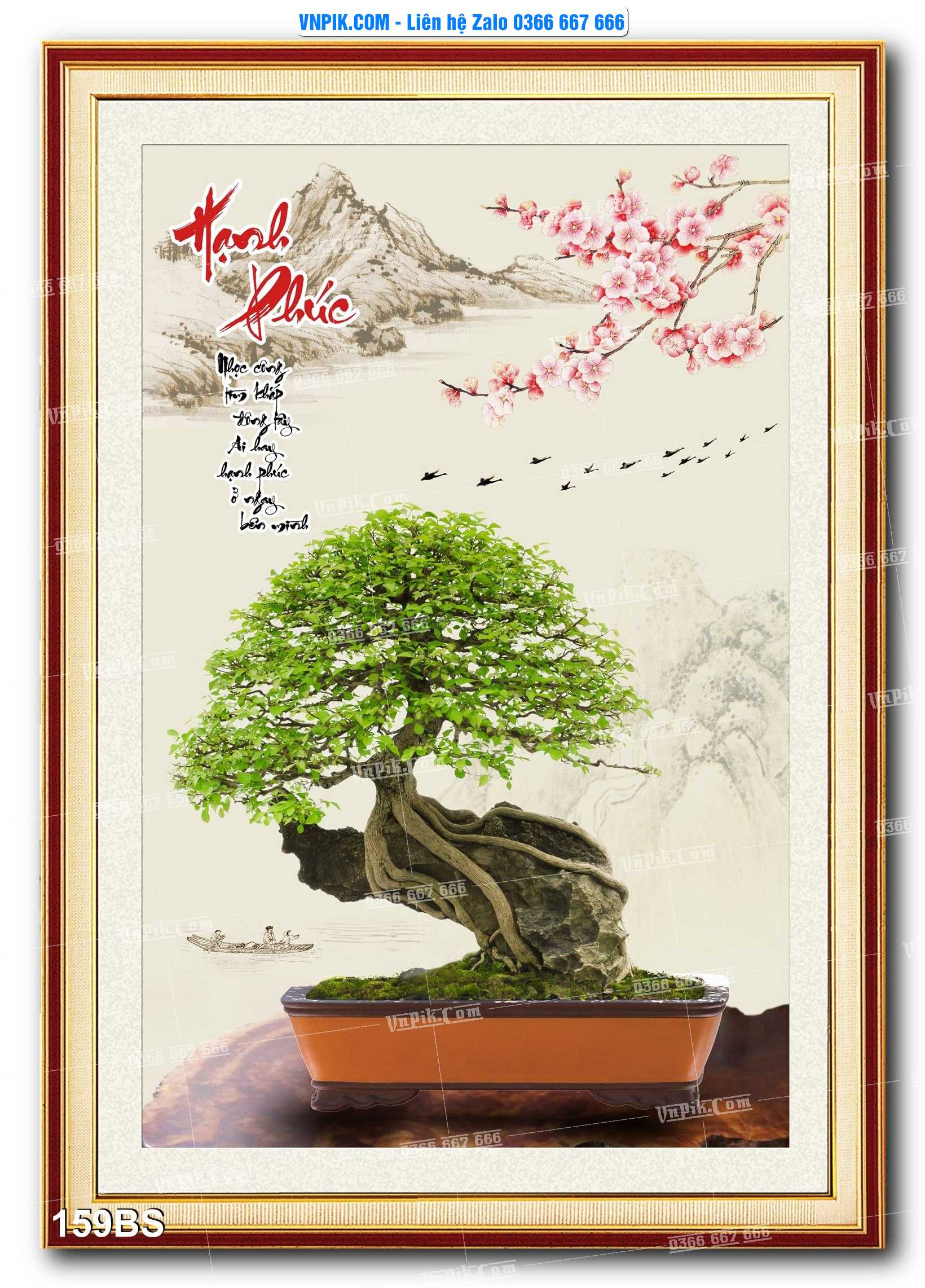 File PSD Tranh Bon Sai Cây Cảnh Trang Trí Siêu Đẹp Mã File 159BS