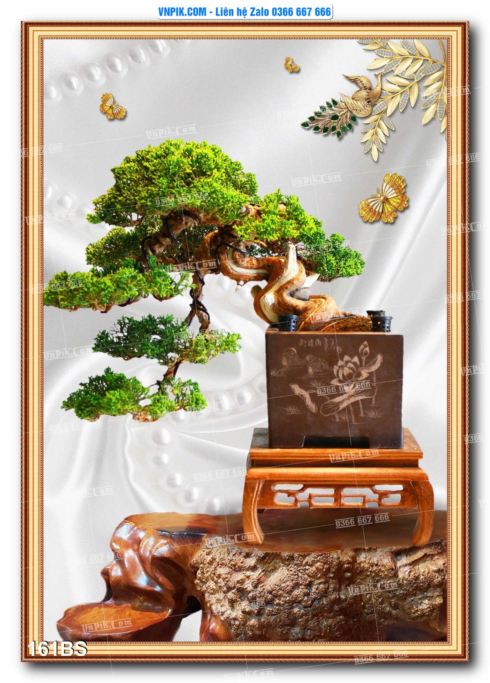 File PSD Tranh Bon Sai Cây Cảnh Trang Trí Siêu Đẹp Mã File 161BS