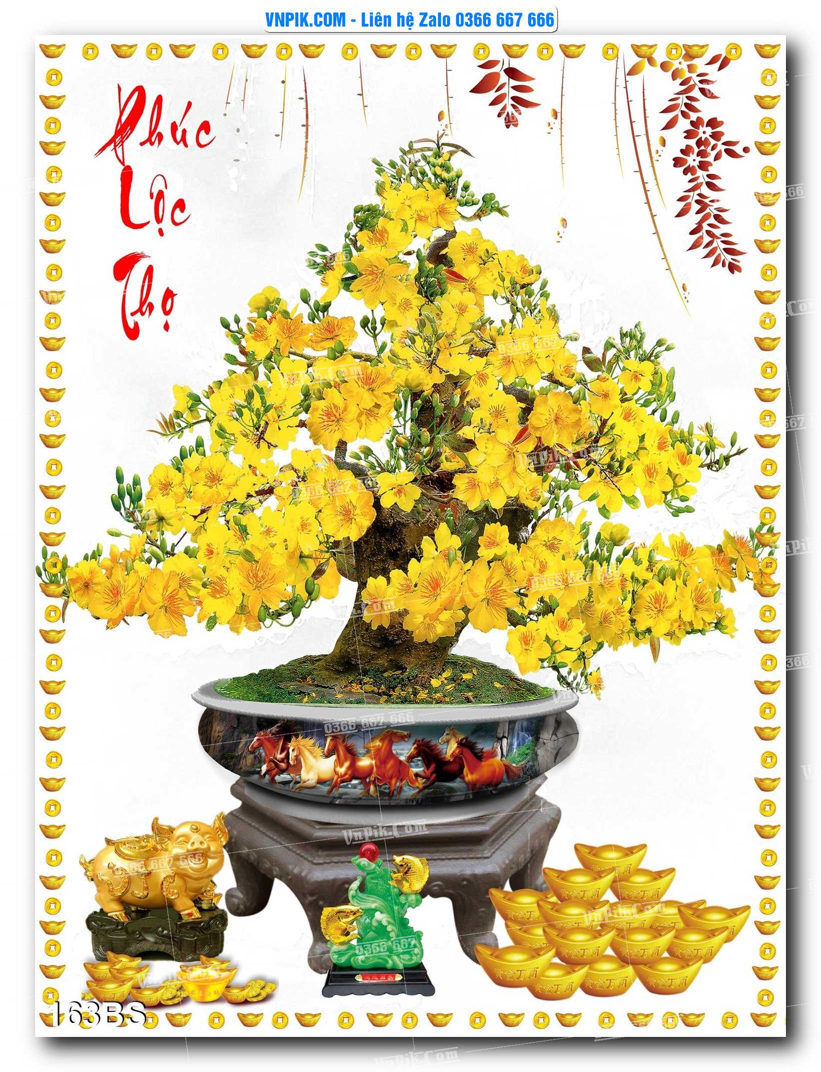 File PSD Tranh Bon Sai Cây Cảnh Trang Trí Siêu Đẹp Mã File 163BS