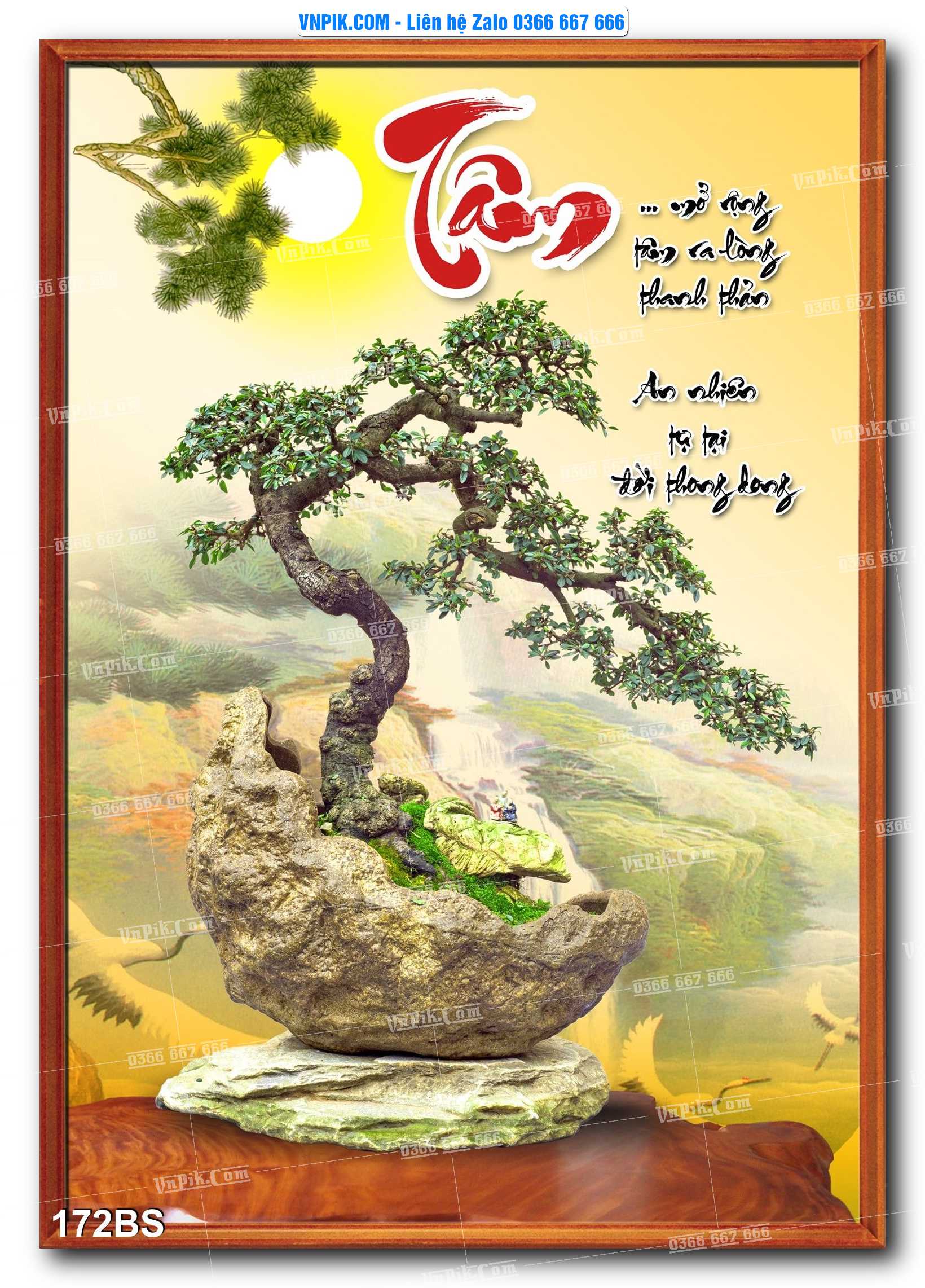 File PSD Tranh Bon Sai Cây Cảnh Trang Trí Siêu Đẹp Mã File 172BS