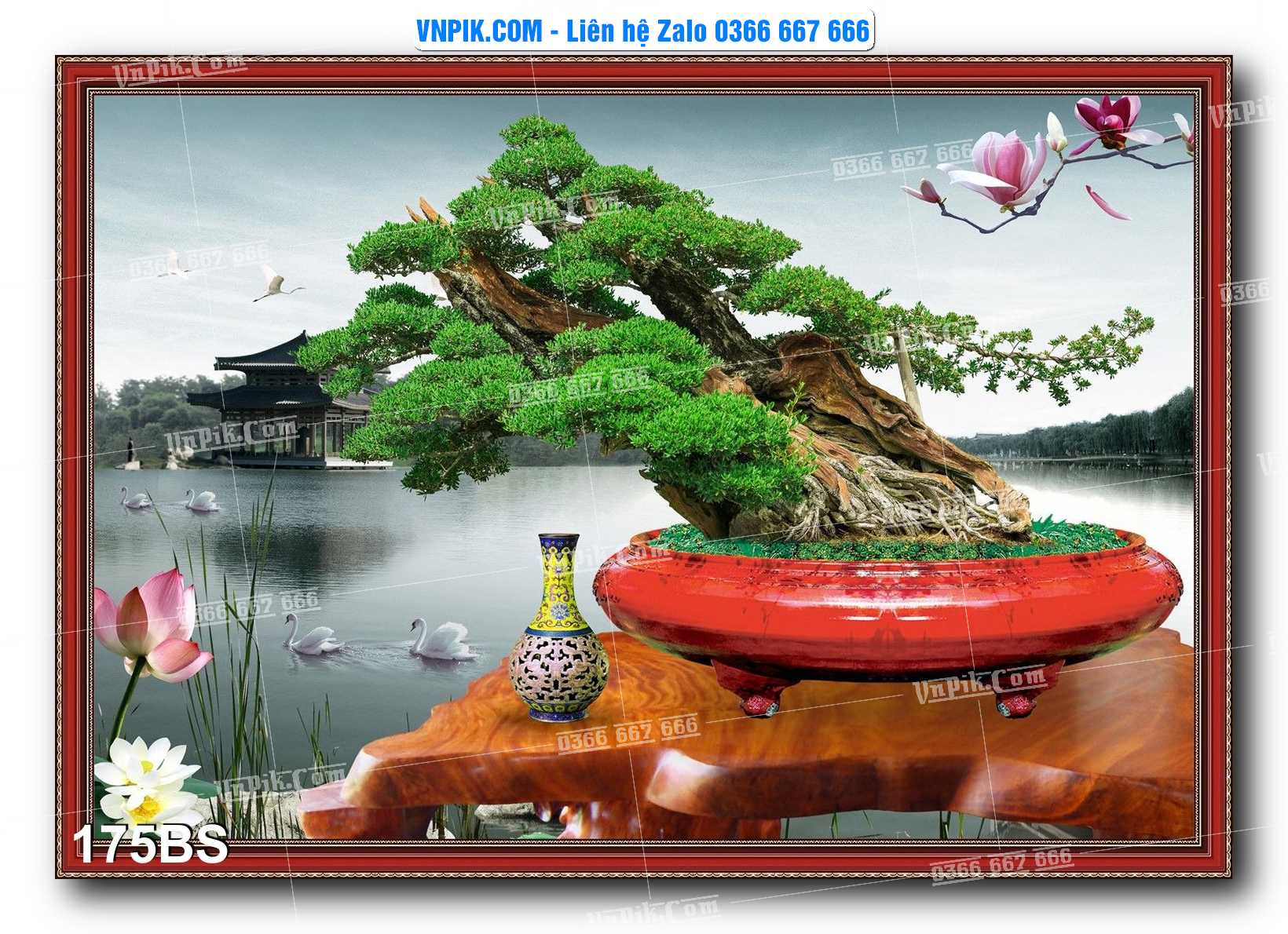 File PSD Tranh Bon Sai Cây Cảnh Trang Trí Siêu Đẹp Mã File 175BS