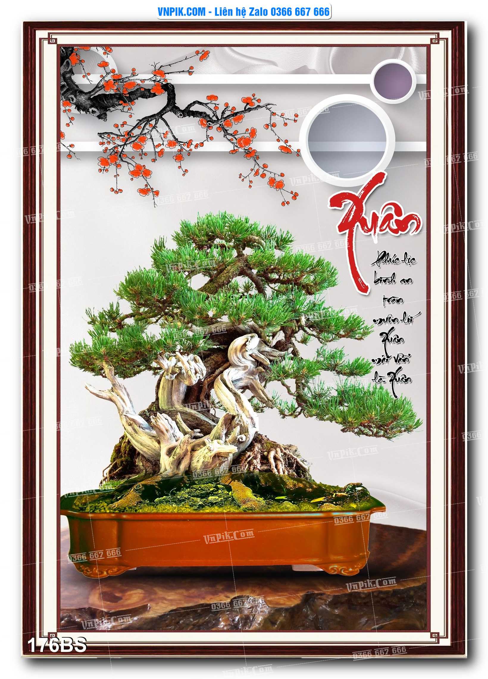 File PSD Tranh Bon Sai Cây Cảnh Trang Trí Siêu Đẹp Mã File 176BS