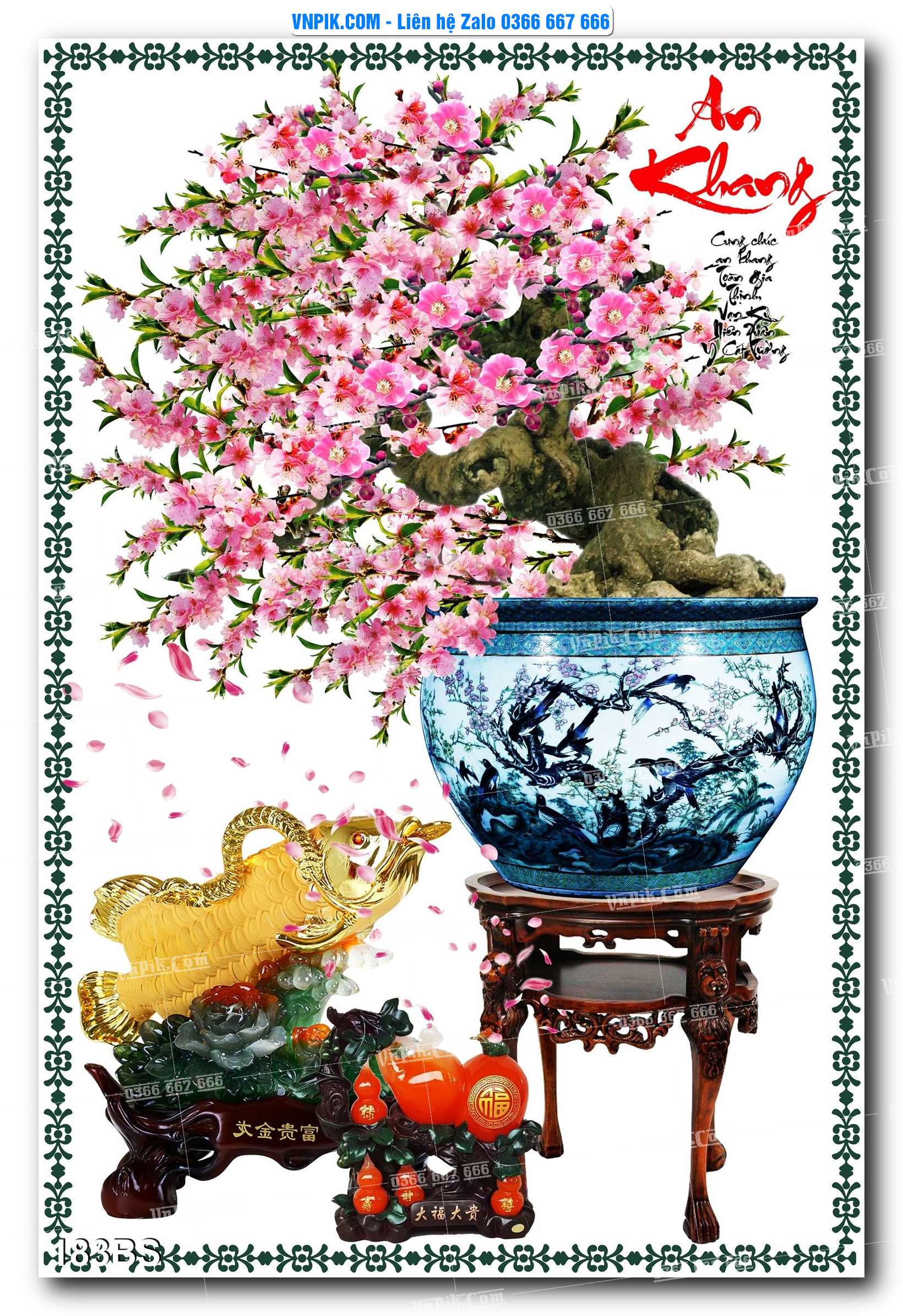 File PSD Tranh Bon Sai Cây Cảnh Trang Trí Siêu Đẹp Mã File 183BS