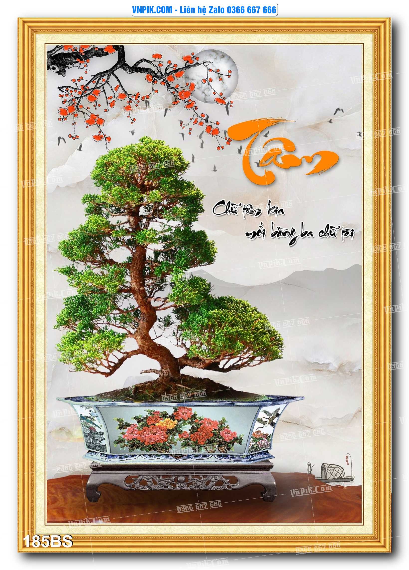 File PSD Tranh Bon Sai Cây Cảnh Trang Trí Siêu Đẹp Mã File 185BS
