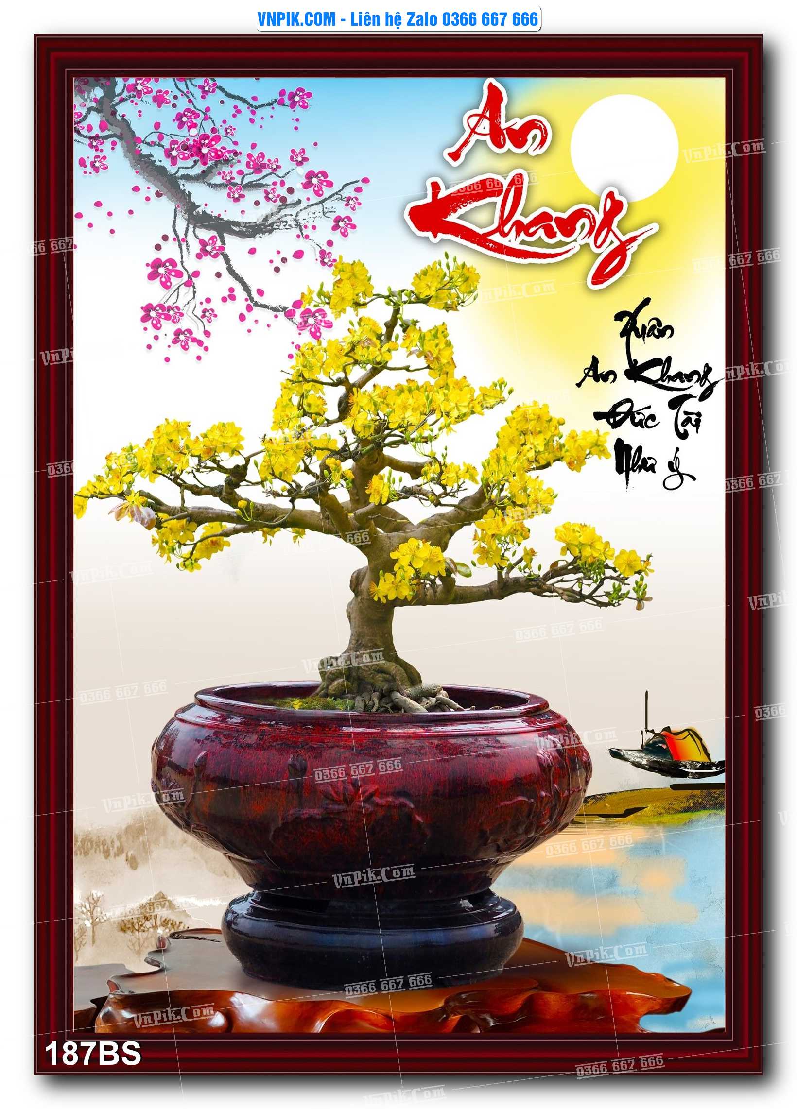 File PSD Tranh Bon Sai Cây Cảnh Trang Trí Siêu Đẹp Mã File 187BS