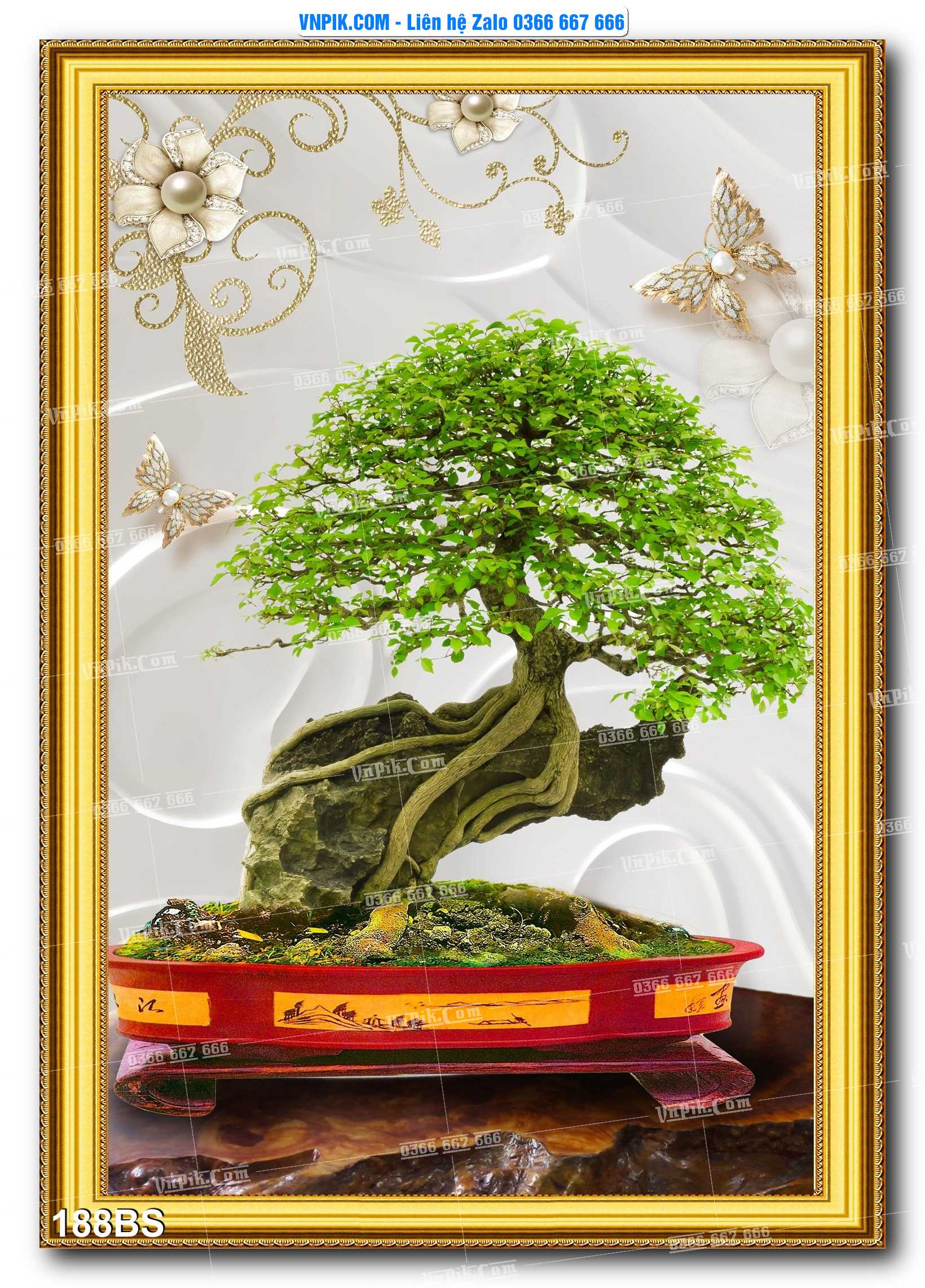File PSD Tranh Bon Sai Cây Cảnh Trang Trí Siêu Đẹp Mã File 188BS