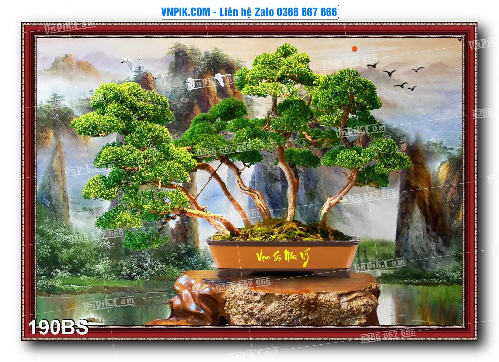 File PSD Tranh Bon Sai Cây Cảnh Trang Trí Siêu Đẹp Mã File 190BS