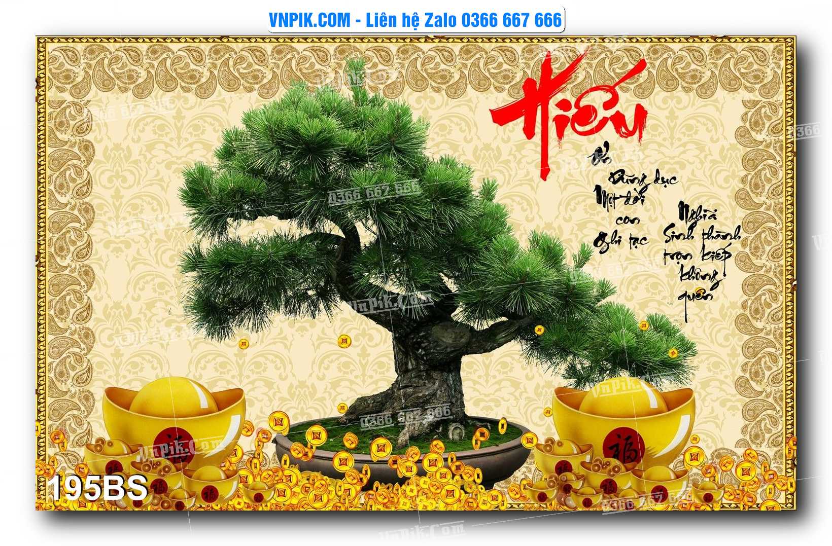 File PSD Tranh Bon Sai Cây Cảnh Trang Trí Siêu Đẹp Mã File 195BS