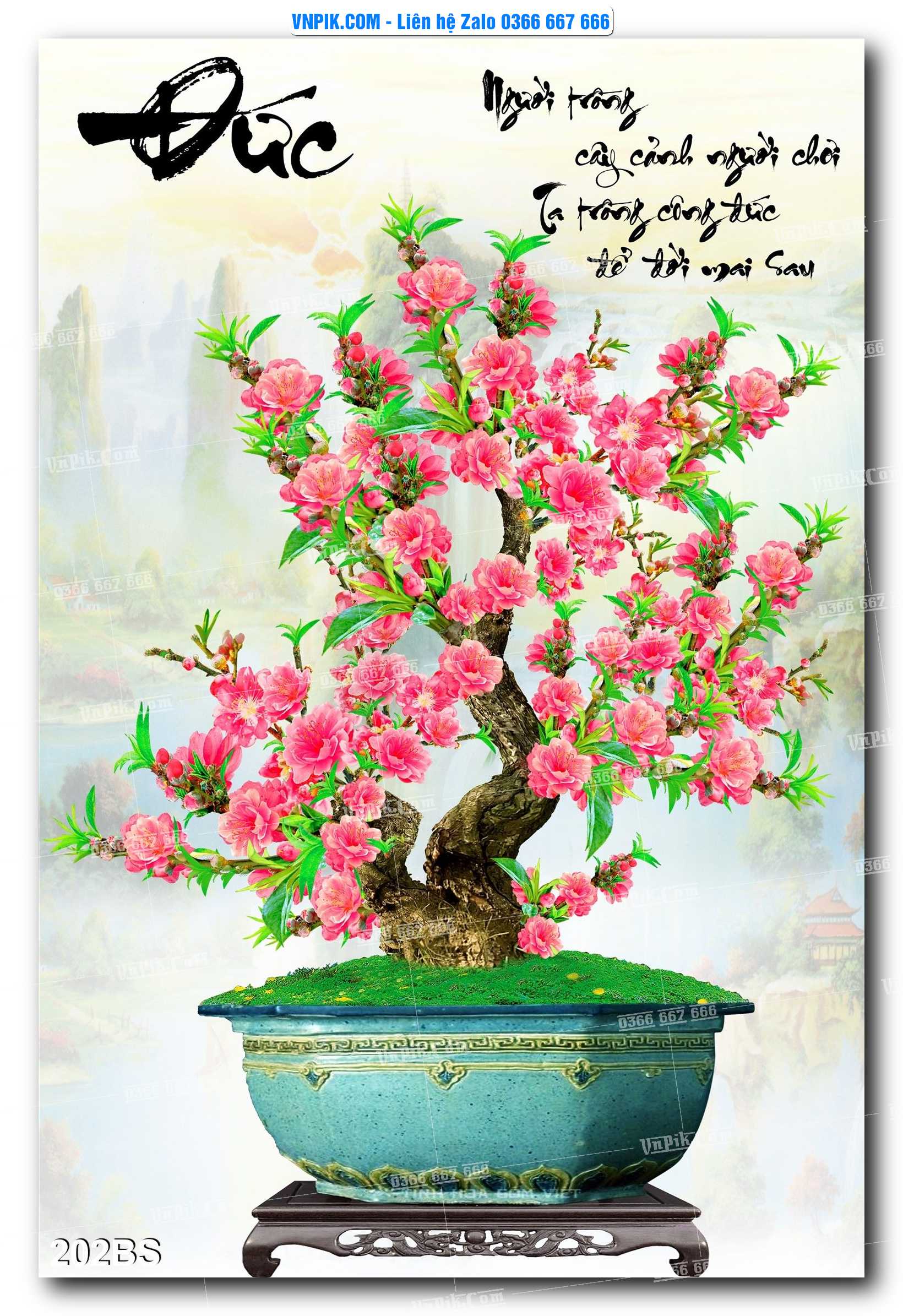 File PSD Tranh Bon Sai Cây Cảnh Trang Trí Siêu Đẹp Mã File 202BS