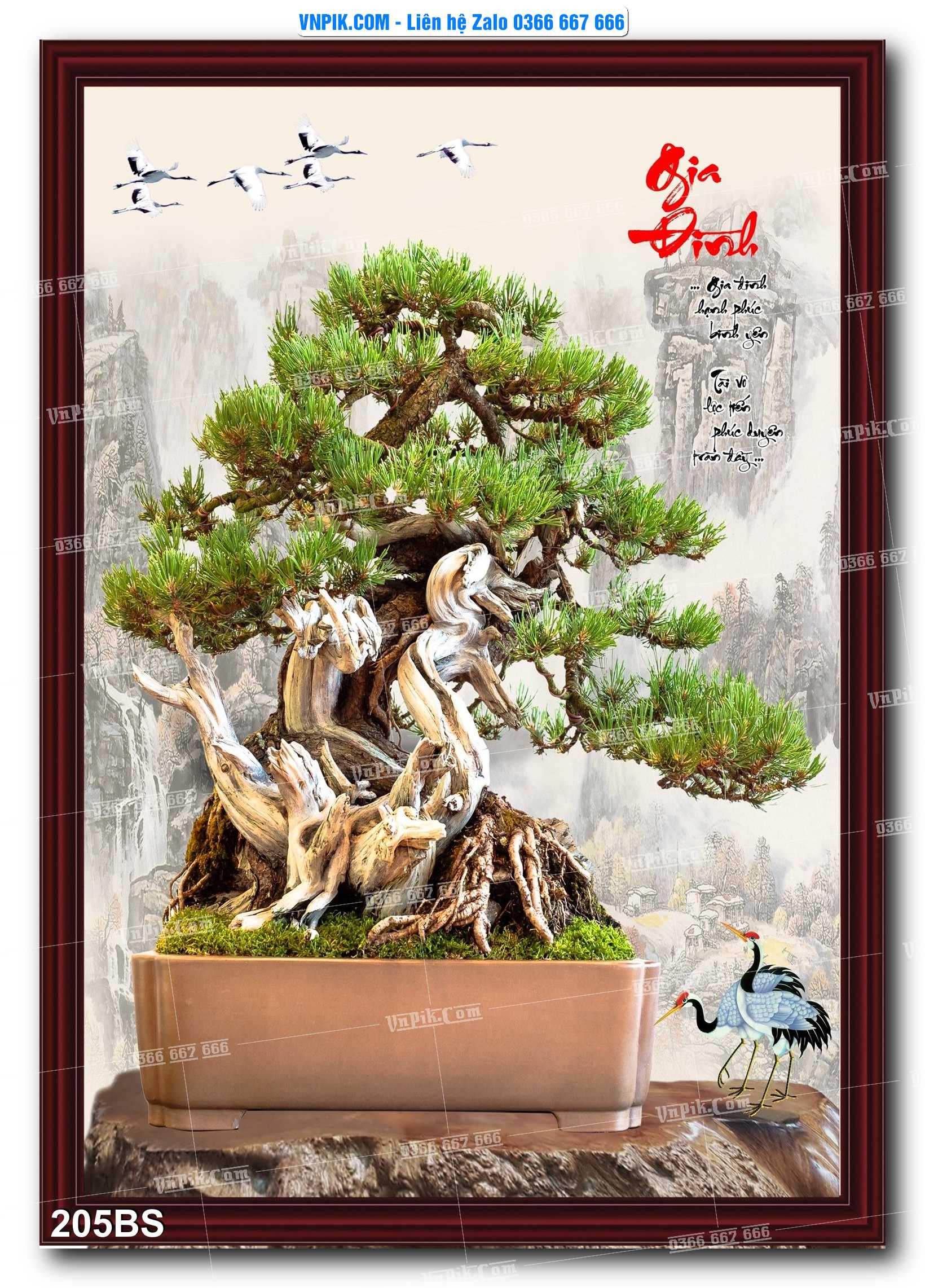 File PSD Tranh Bon Sai Cây Cảnh Trang Trí Siêu Đẹp Mã File 205BS
