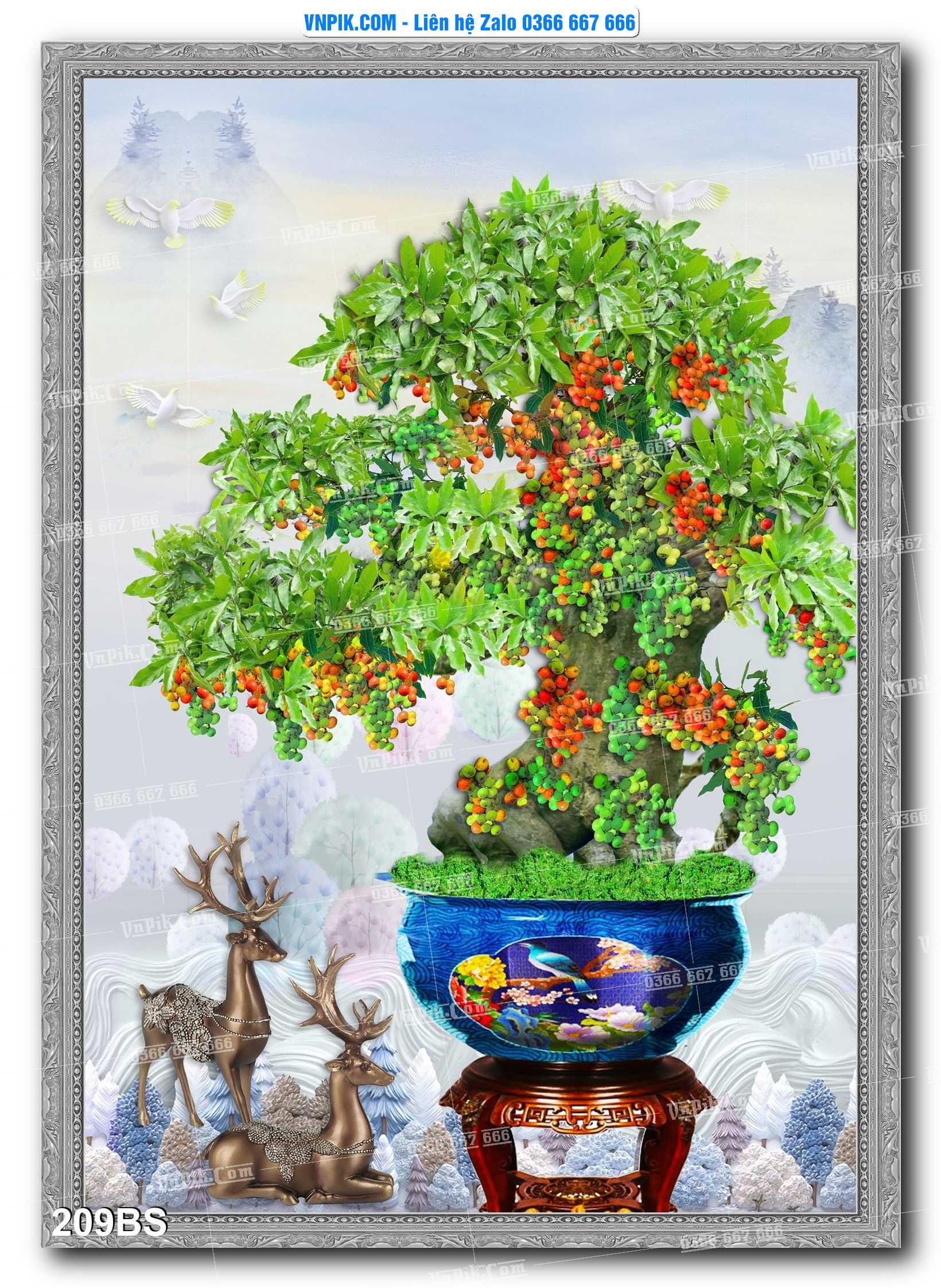 File PSD Tranh Bon Sai Cây Cảnh Trang Trí Siêu Đẹp Mã File 209BS