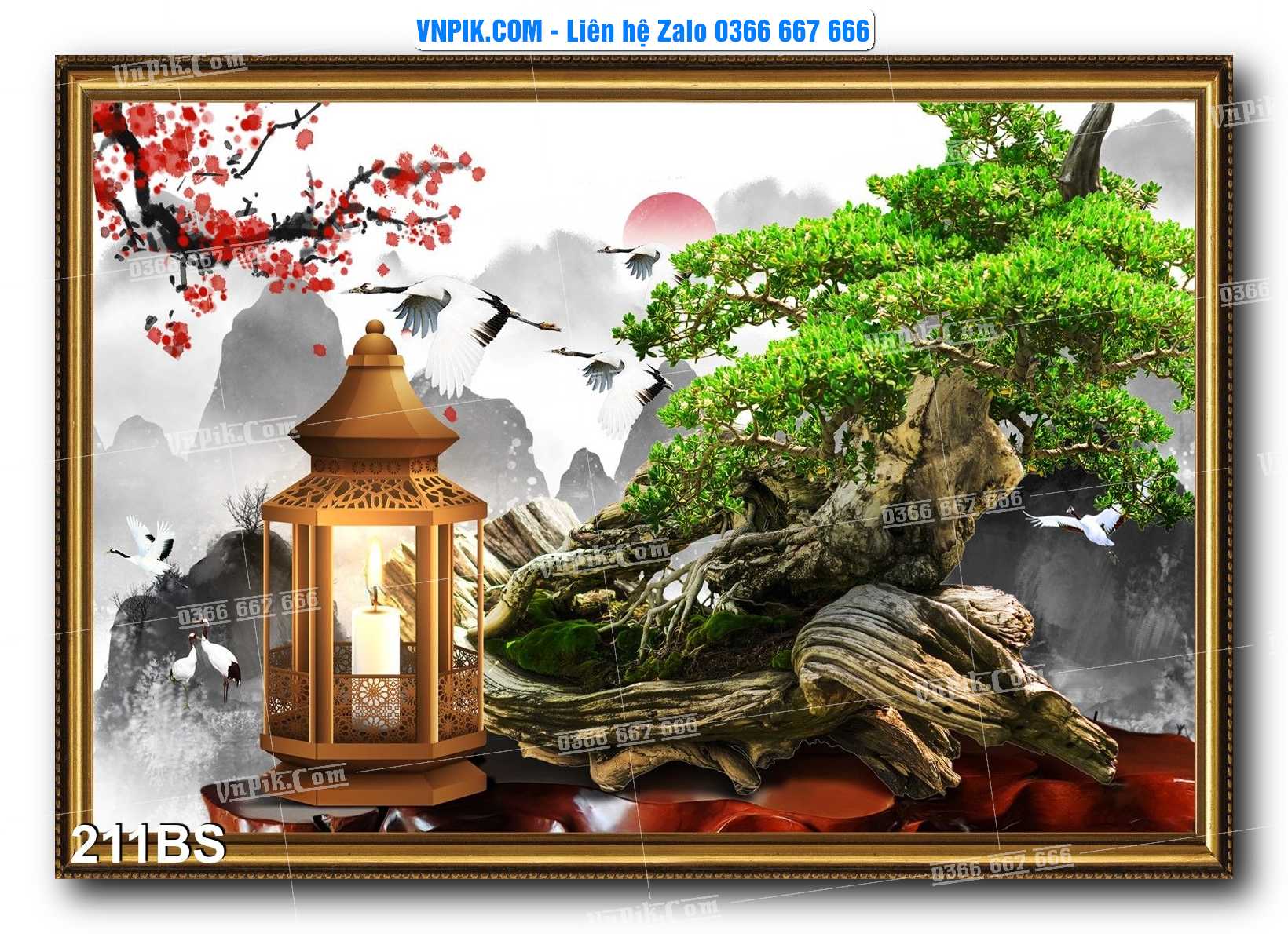 File PSD Tranh Bon Sai Cây Cảnh Trang Trí Siêu Đẹp Mã File 211BS