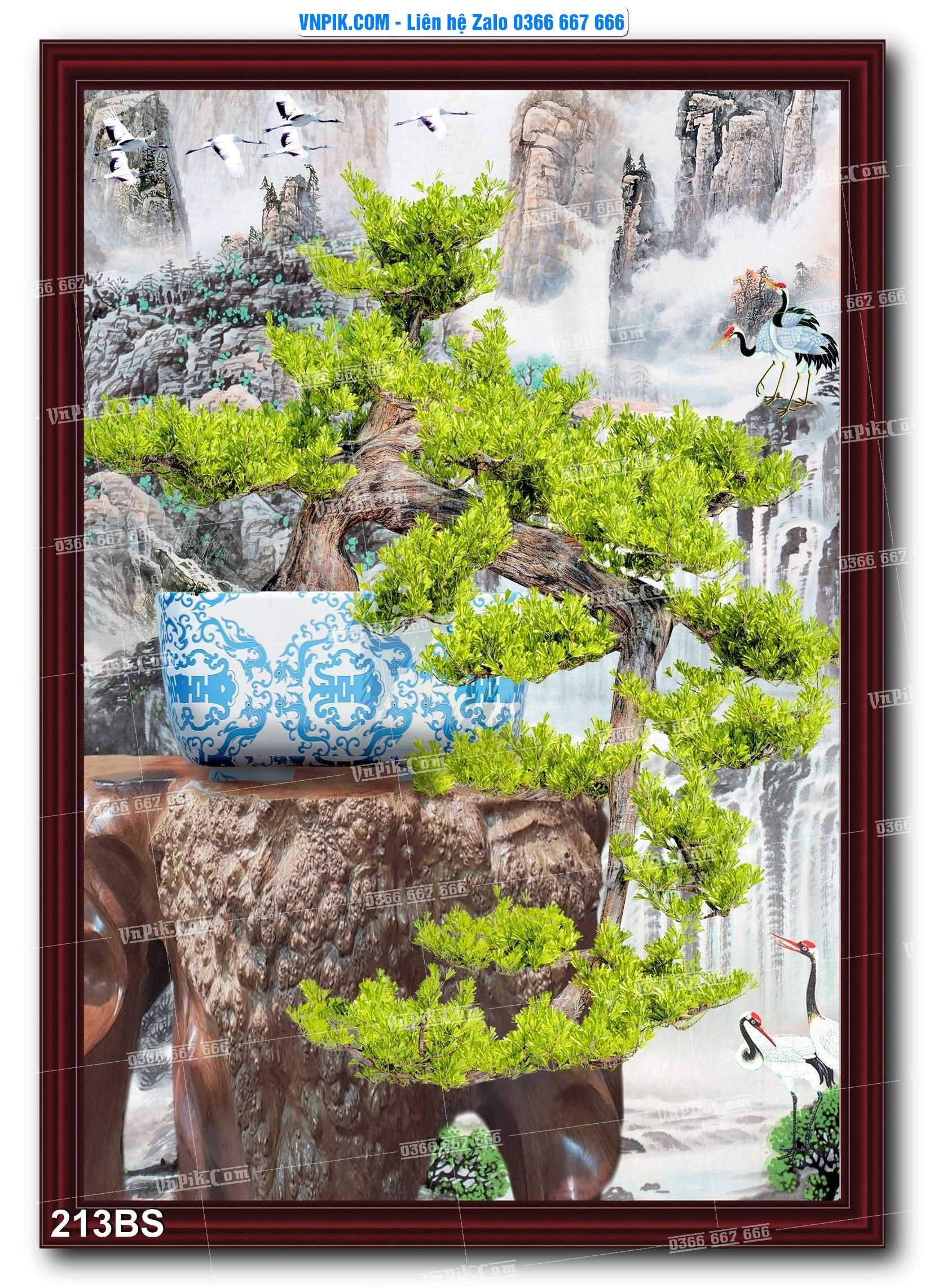 File PSD Tranh Bon Sai Cây Cảnh Trang Trí Siêu Đẹp Mã File 213BS