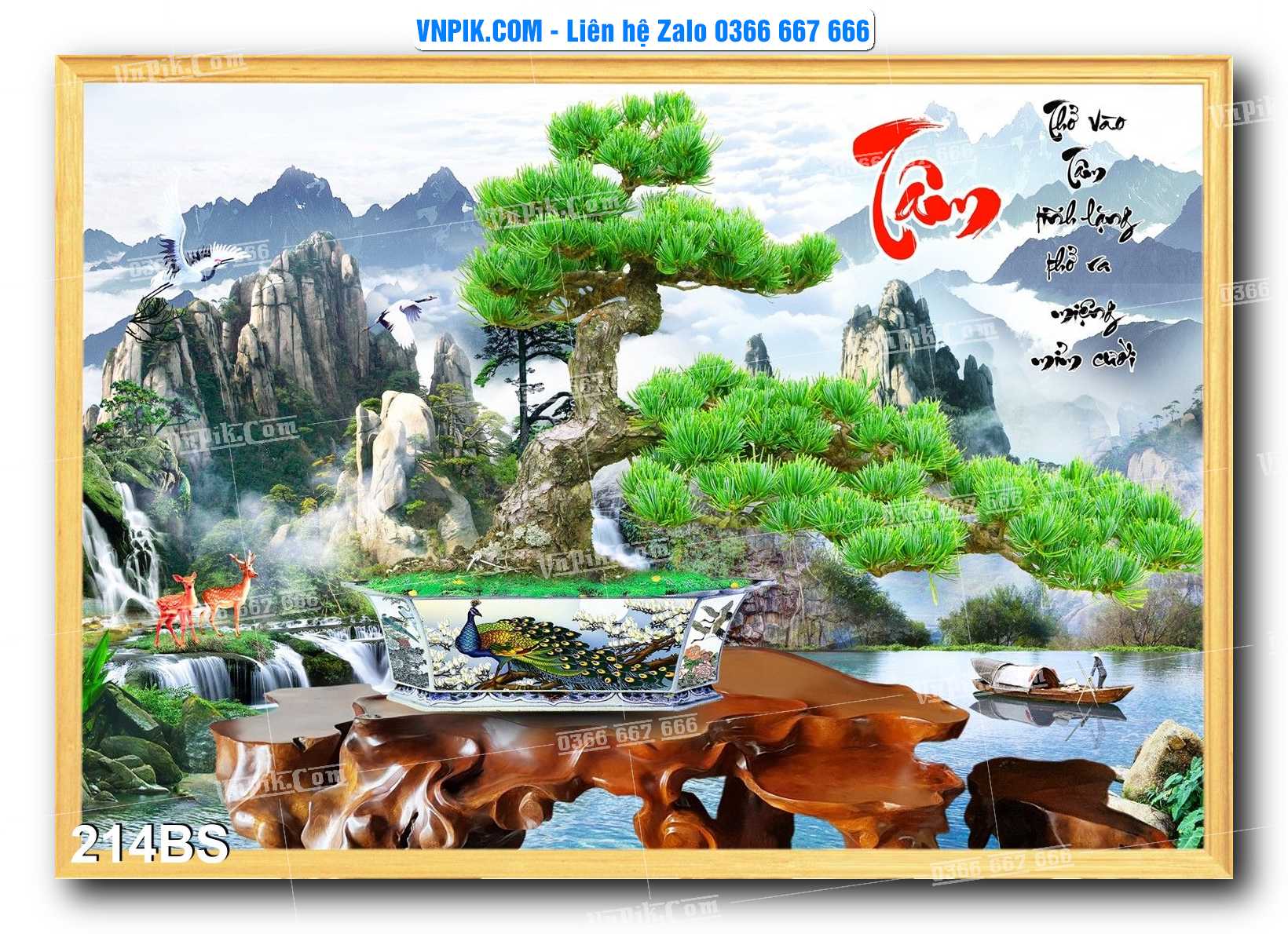 File PSD Tranh Bon Sai Cây Cảnh Trang Trí Siêu Đẹp Mã File 214BS