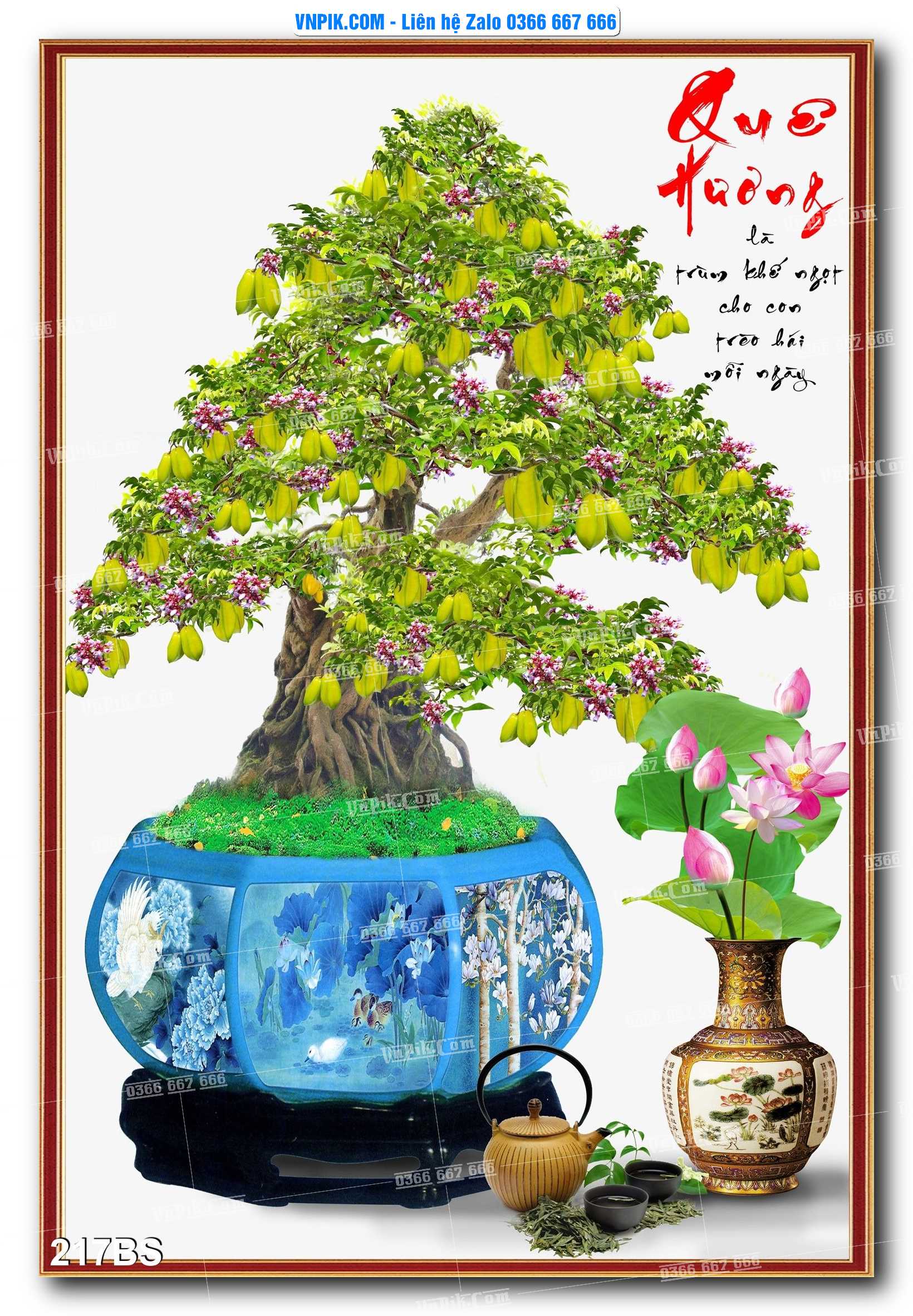 File PSD Tranh Bon Sai Cây Cảnh Trang Trí Siêu Đẹp Mã File 217BS