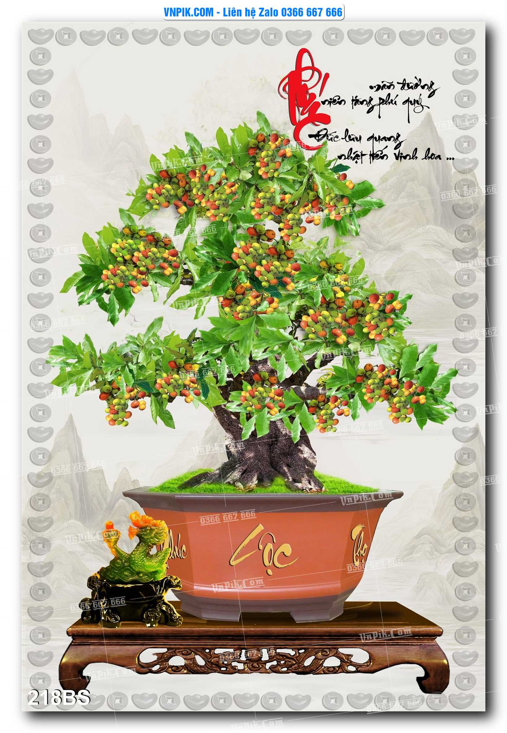 File PSD Tranh Bon Sai Cây Cảnh Trang Trí Siêu Đẹp Mã File 218BS