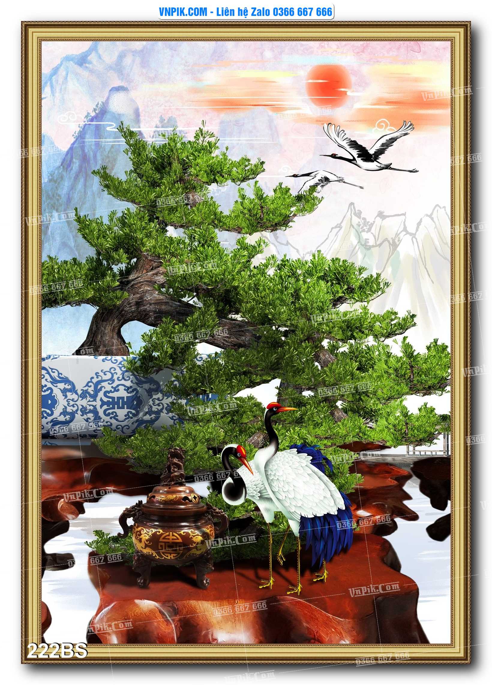 File PSD Tranh Bon Sai Cây Cảnh Trang Trí Siêu Đẹp Mã File 222BS
