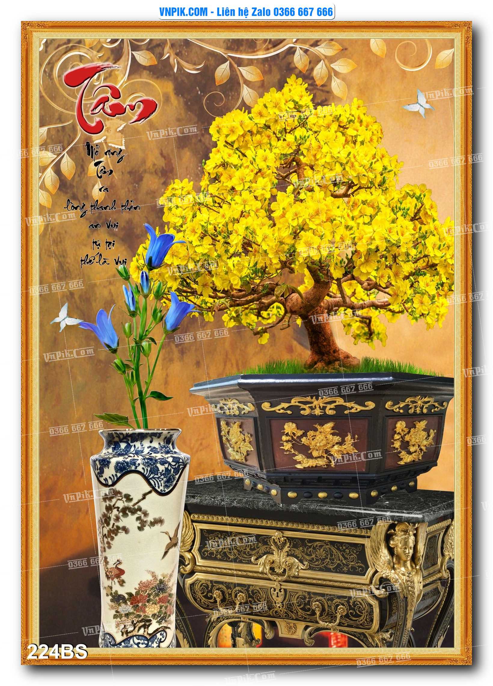 File PSD Tranh Bon Sai Cây Cảnh Trang Trí Siêu Đẹp Mã File 224BS
