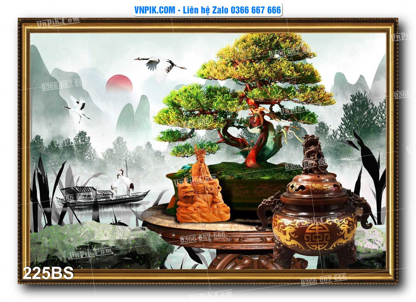 File PSD Tranh Bon Sai Cây Cảnh Trang Trí Siêu Đẹp Mã File 225BS
