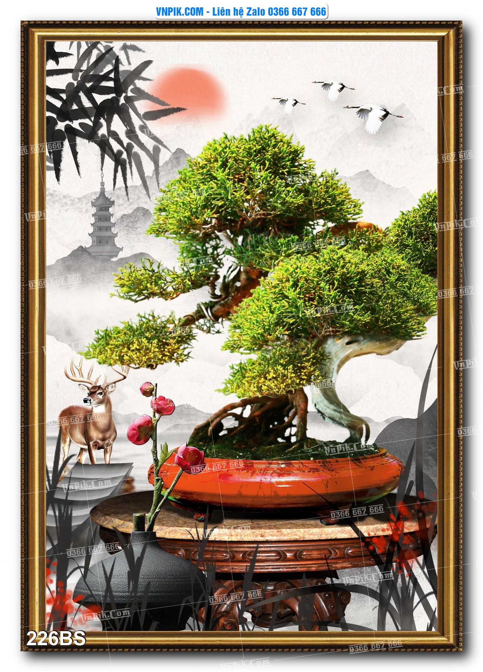 File PSD Tranh Bon Sai Cây Cảnh Trang Trí Siêu Đẹp Mã File 226BS