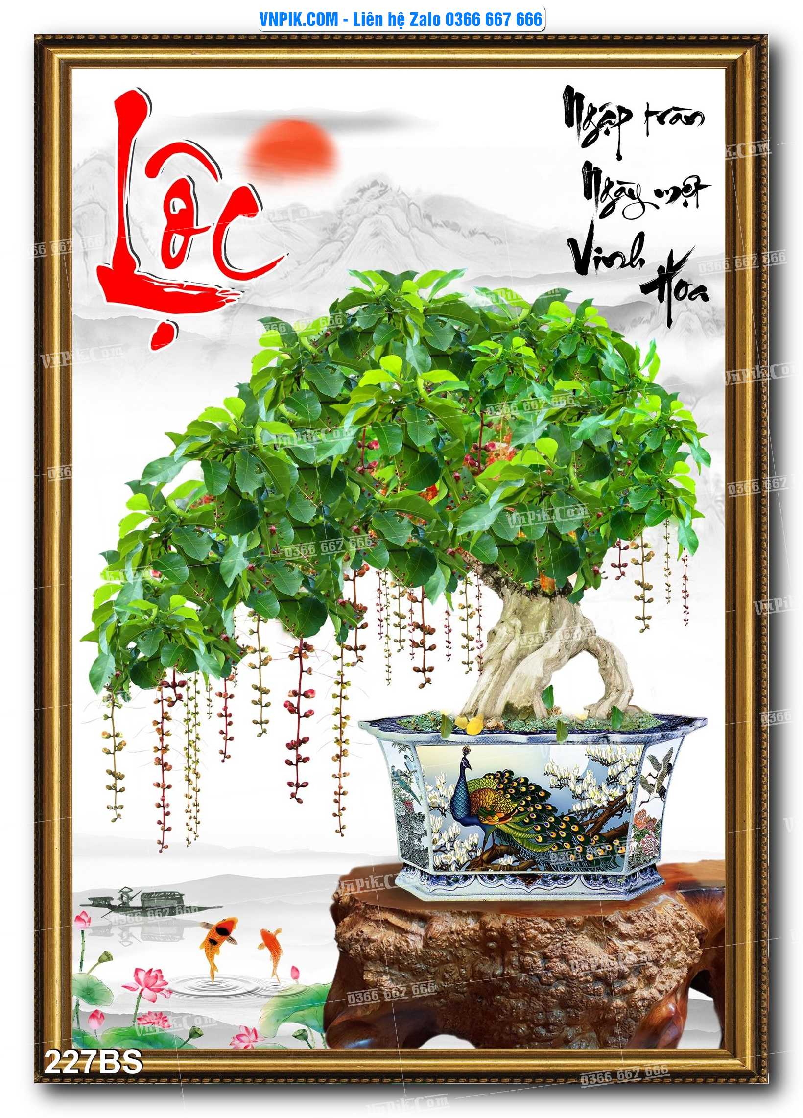 File PSD Tranh Bon Sai Cây Cảnh Trang Trí Siêu Đẹp Mã File 227BS