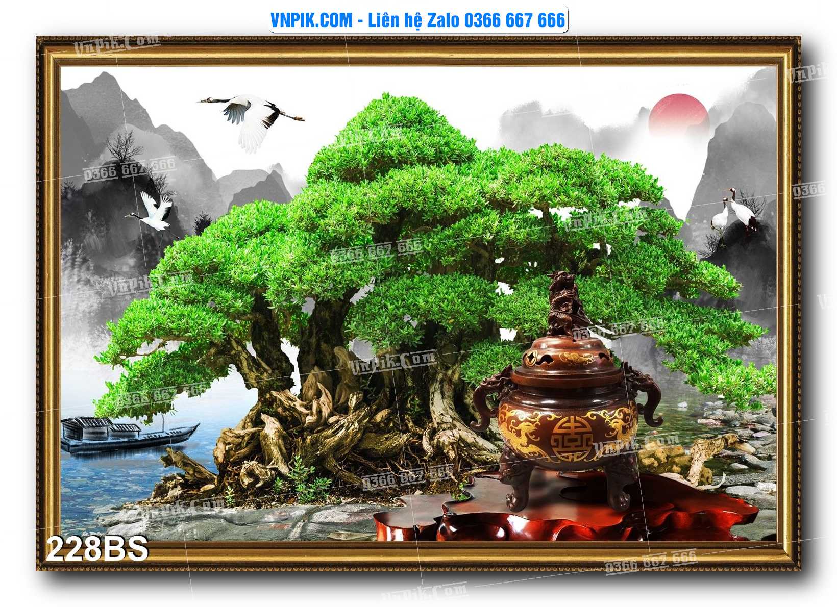 File PSD Tranh Bon Sai Cây Cảnh Trang Trí Siêu Đẹp Mã File 228BS