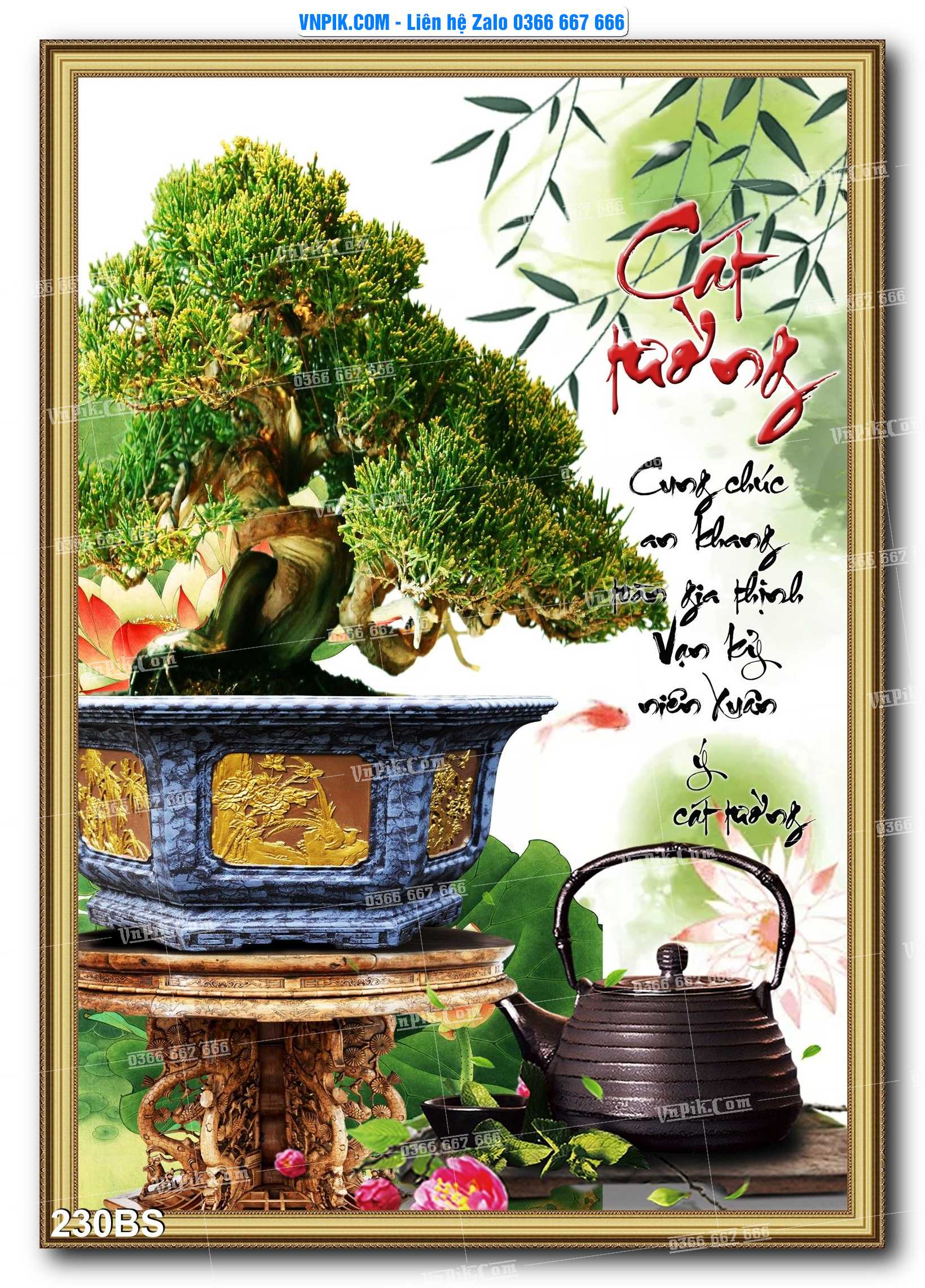 File PSD Tranh Bon Sai Cây Cảnh Trang Trí Siêu Đẹp Mã File 230BS
