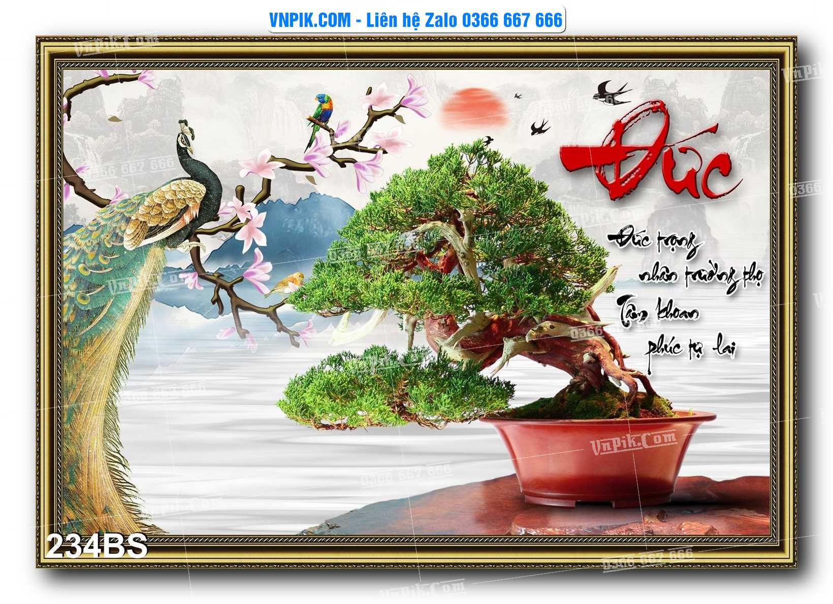 File PSD Tranh Bon Sai Cây Cảnh Trang Trí Siêu Đẹp Mã File 234BS