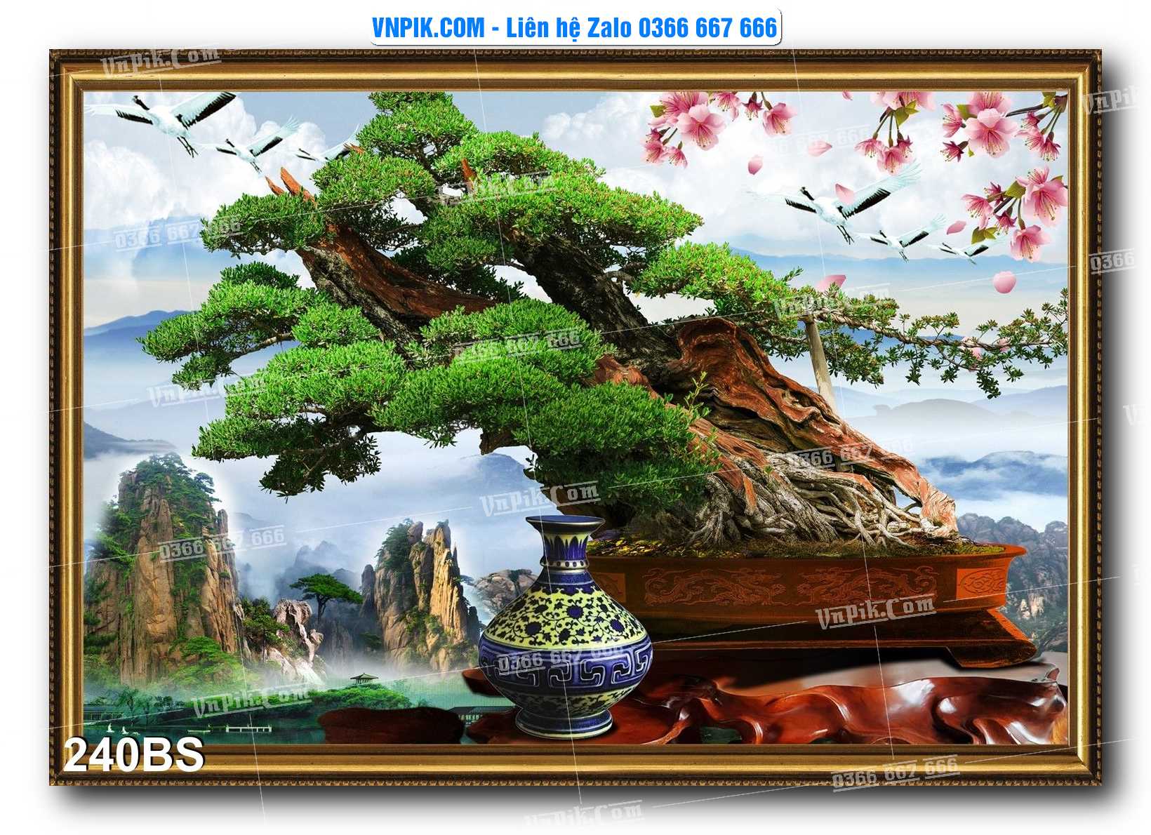 File PSD Tranh Bon Sai Cây Cảnh Trang Trí Siêu Đẹp Mã File 240BS