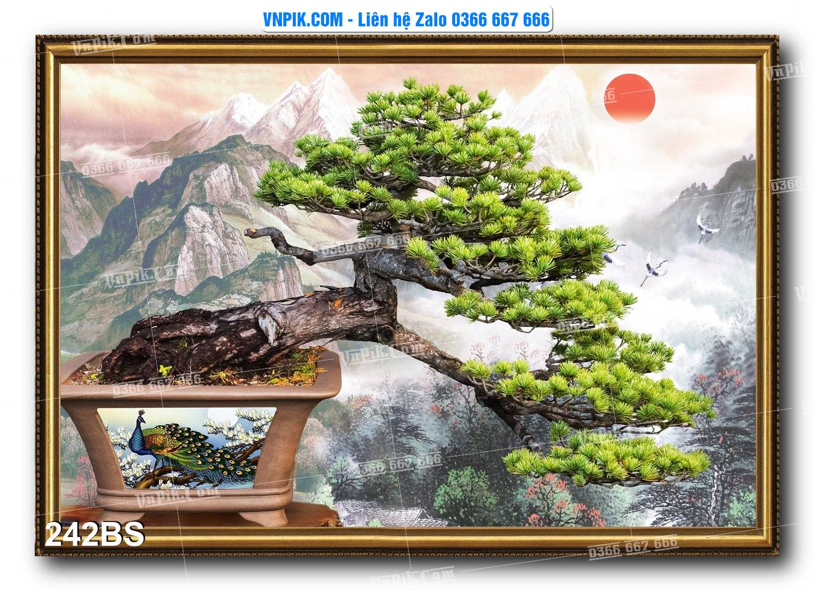 File PSD Tranh Bon Sai Cây Cảnh Trang Trí Siêu Đẹp Mã File 242BS