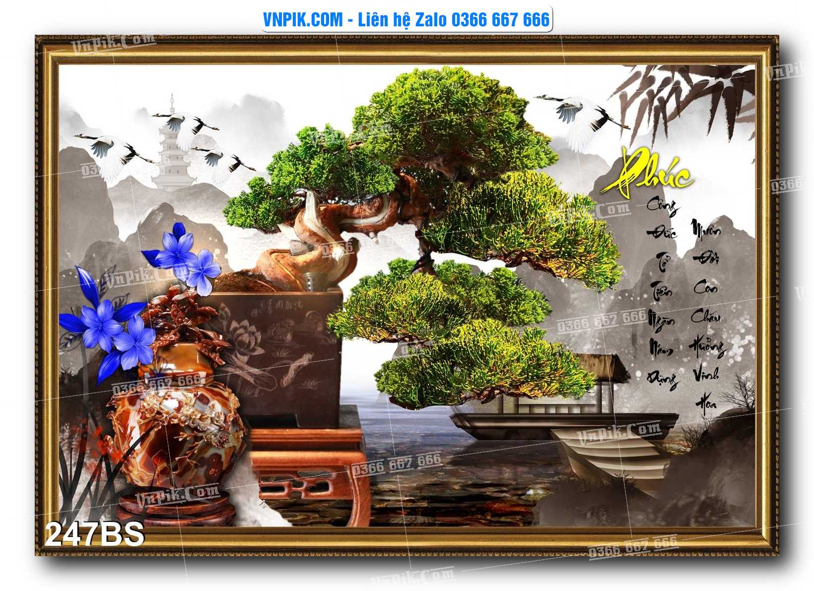 File PSD Tranh Bon Sai Cây Cảnh Trang Trí Siêu Đẹp Mã File 247BS