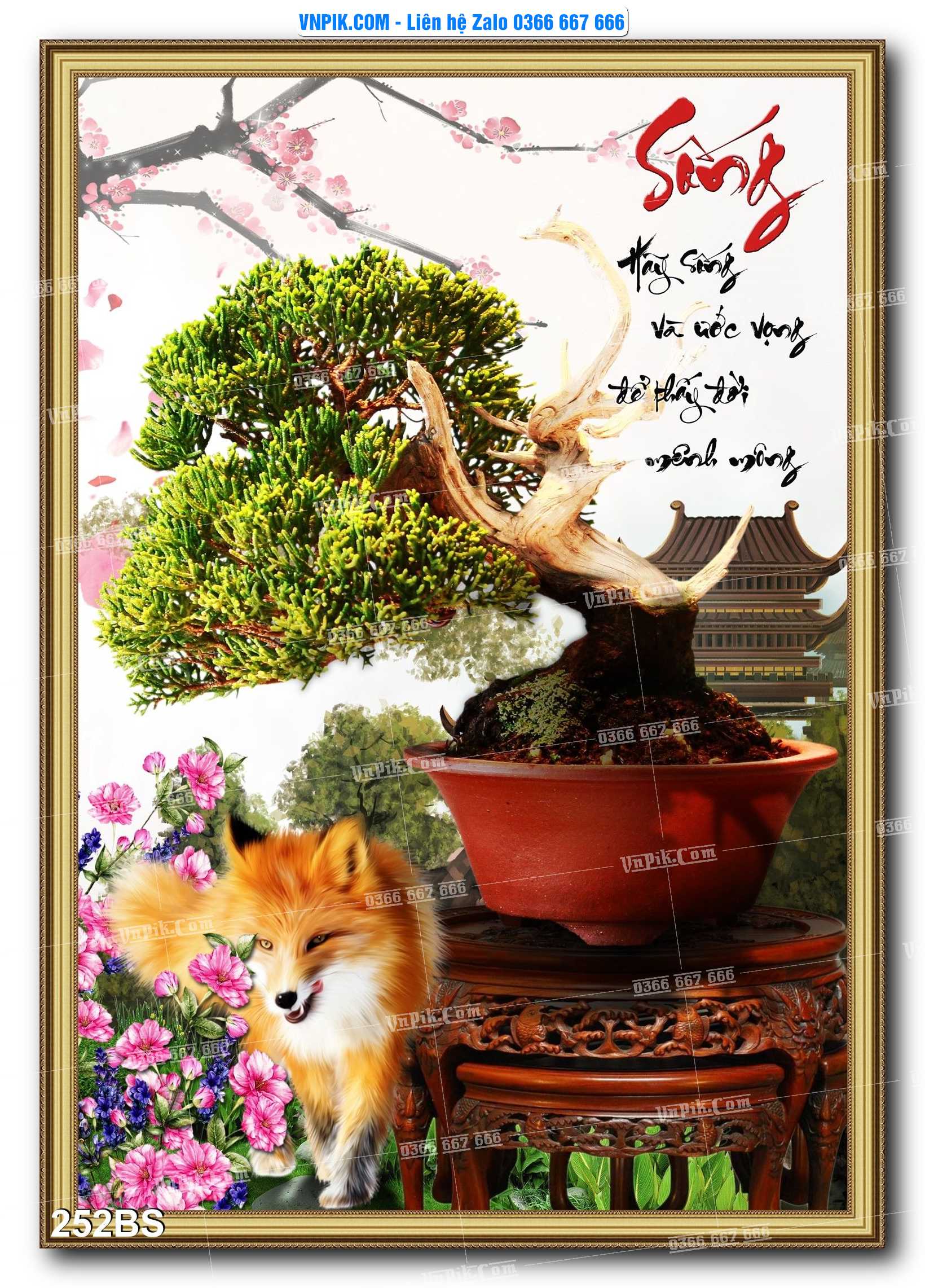 File PSD Tranh Bon Sai Cây Cảnh Trang Trí Siêu Đẹp Mã File 252BS