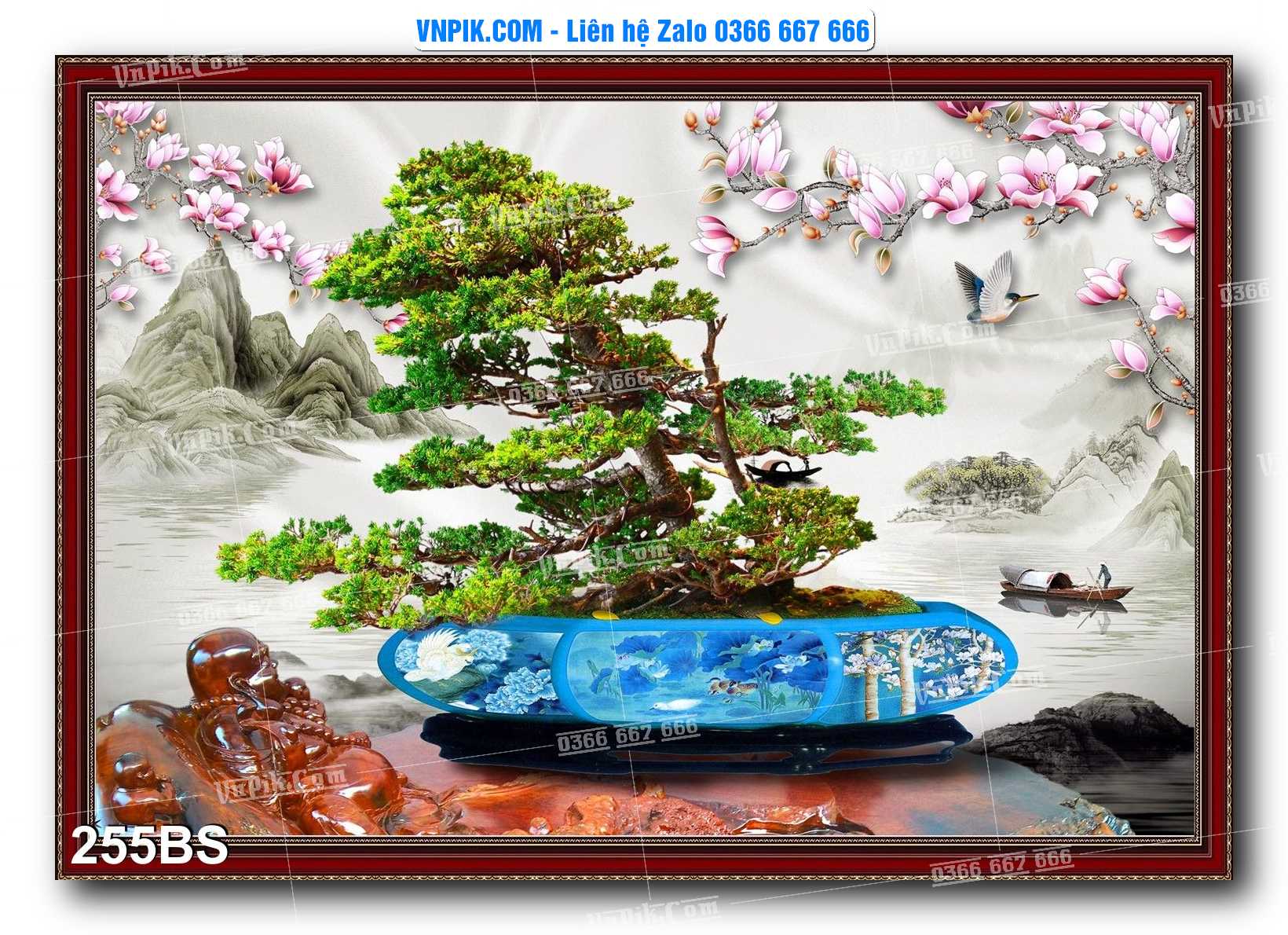 File PSD Tranh Bon Sai Cây Cảnh Trang Trí Siêu Đẹp Mã File 255BS